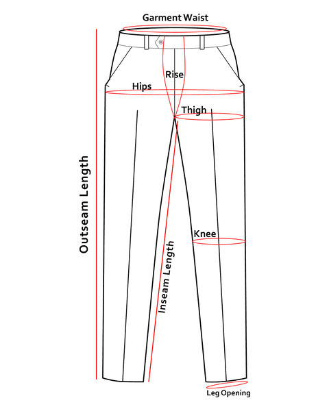 Pant Size Chart Diagram