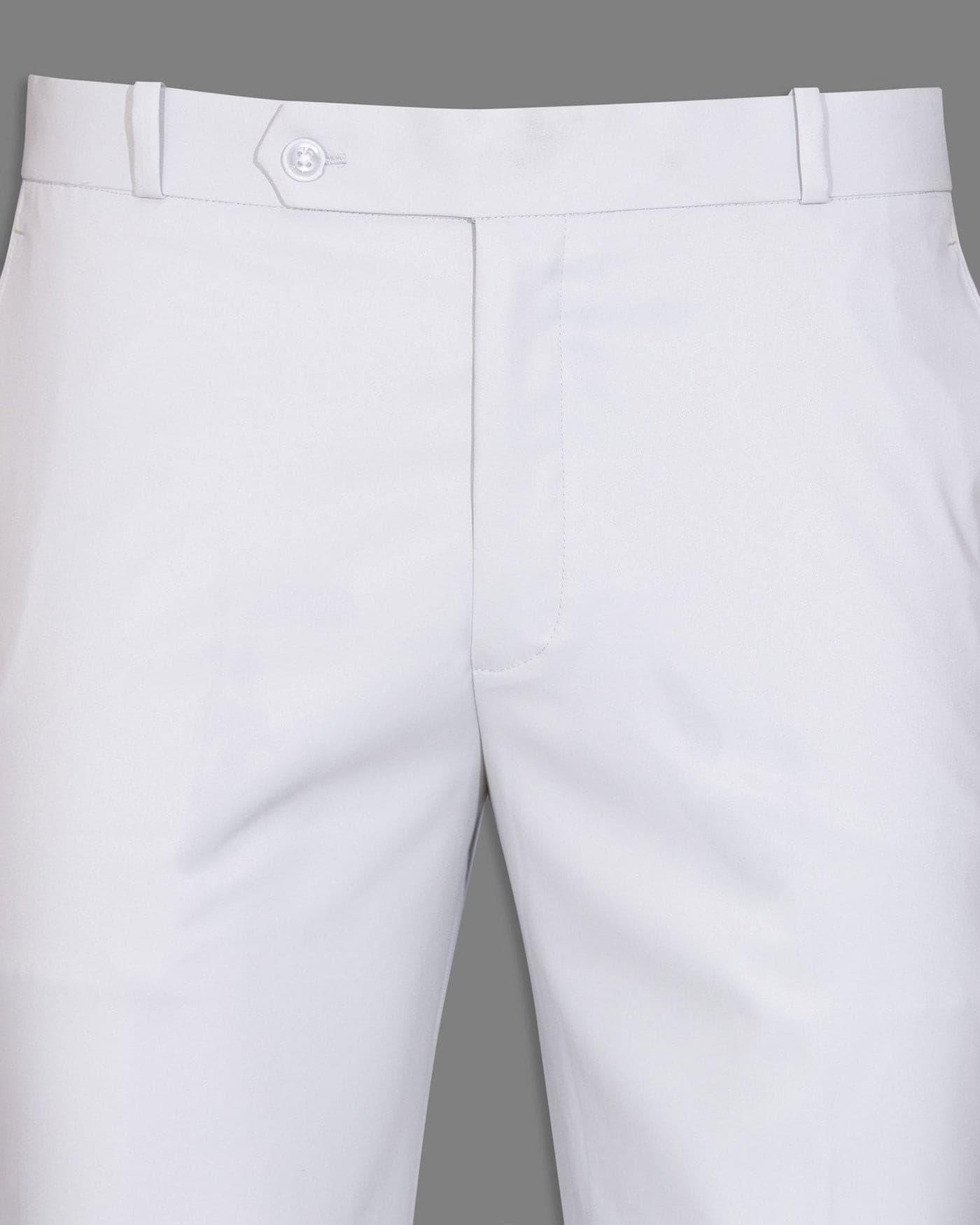 Manatee White Silver Normal Fit Pant For Men