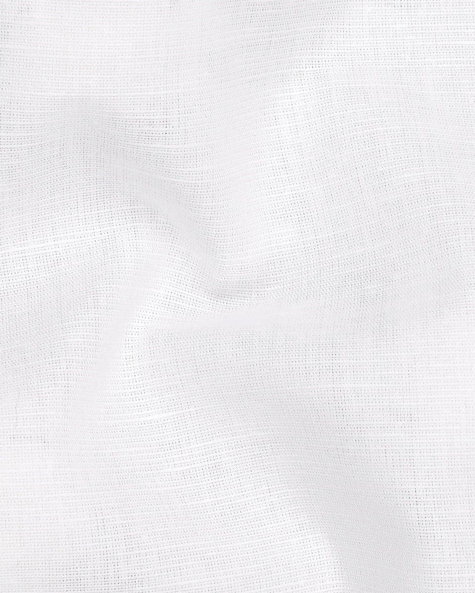 Bright White Luxurious Linen Shirt