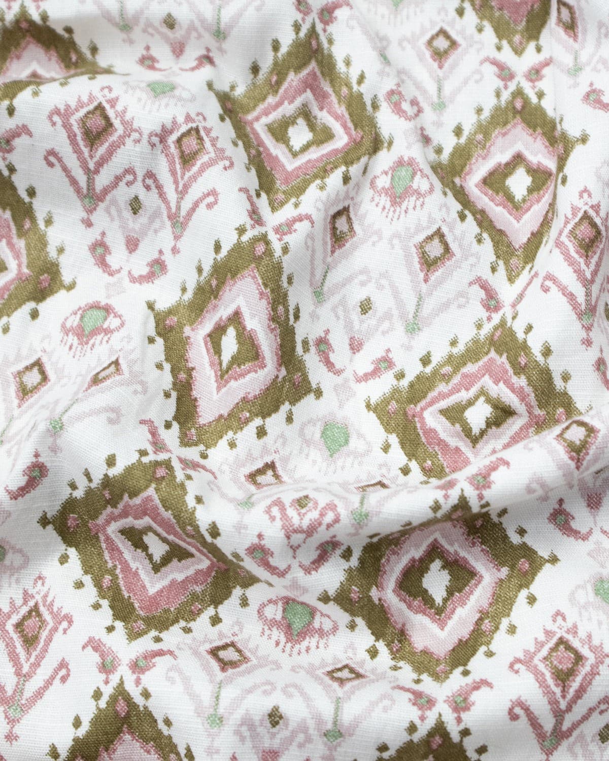 Brown Rhombus Printed Cotton Linen Shirt