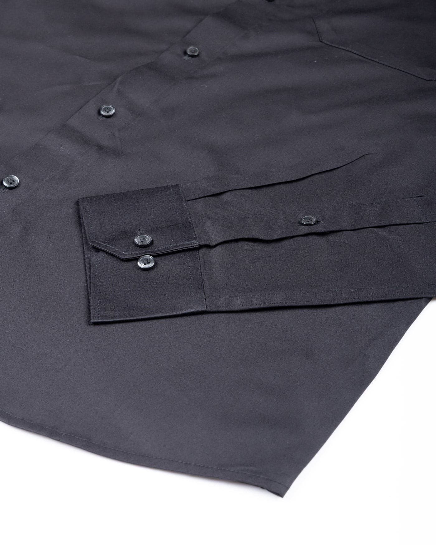 Rostin Black Hidden Button Down Giza Cotton Shirt
