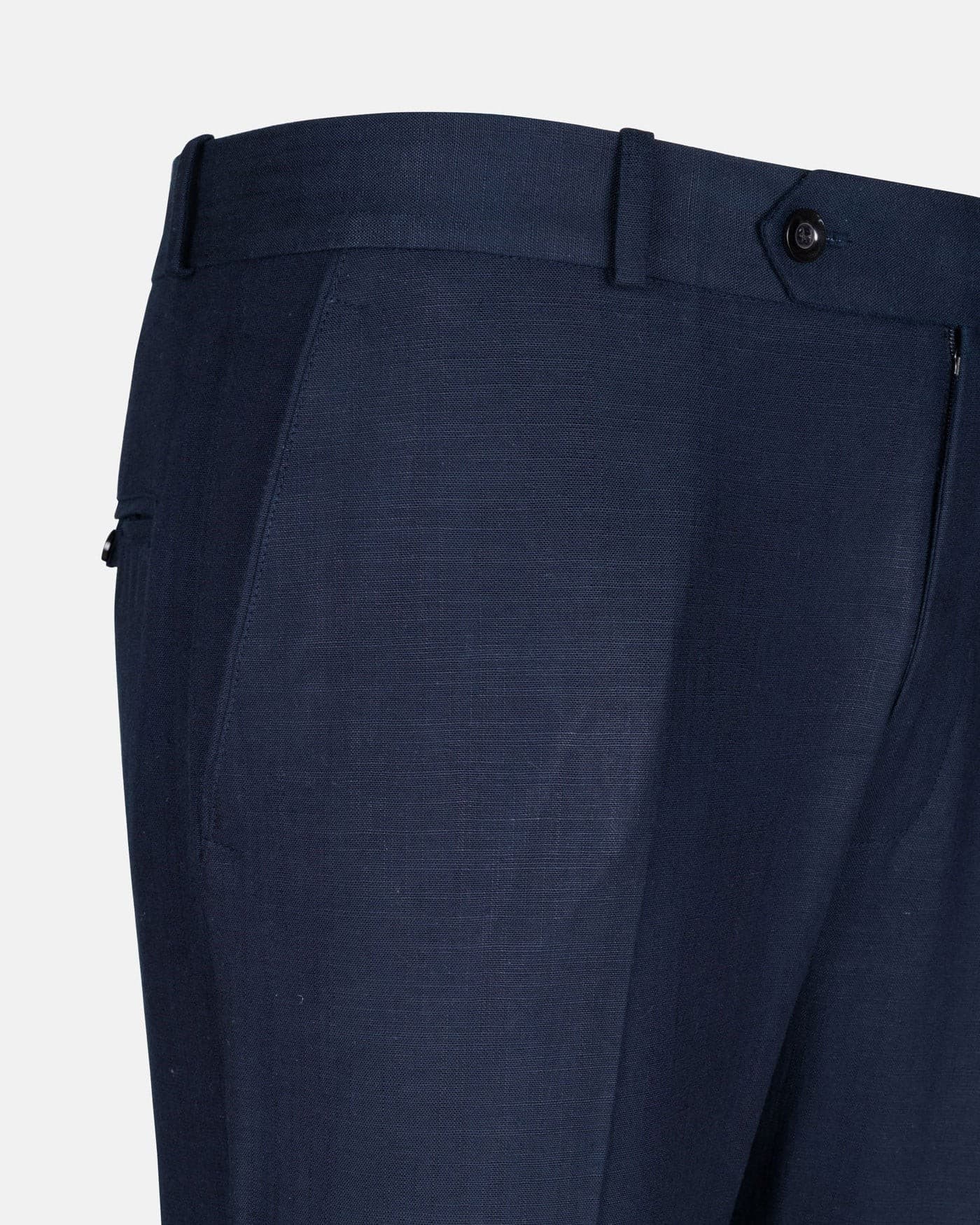 Zalix Navy Blue Linen Formal Pant