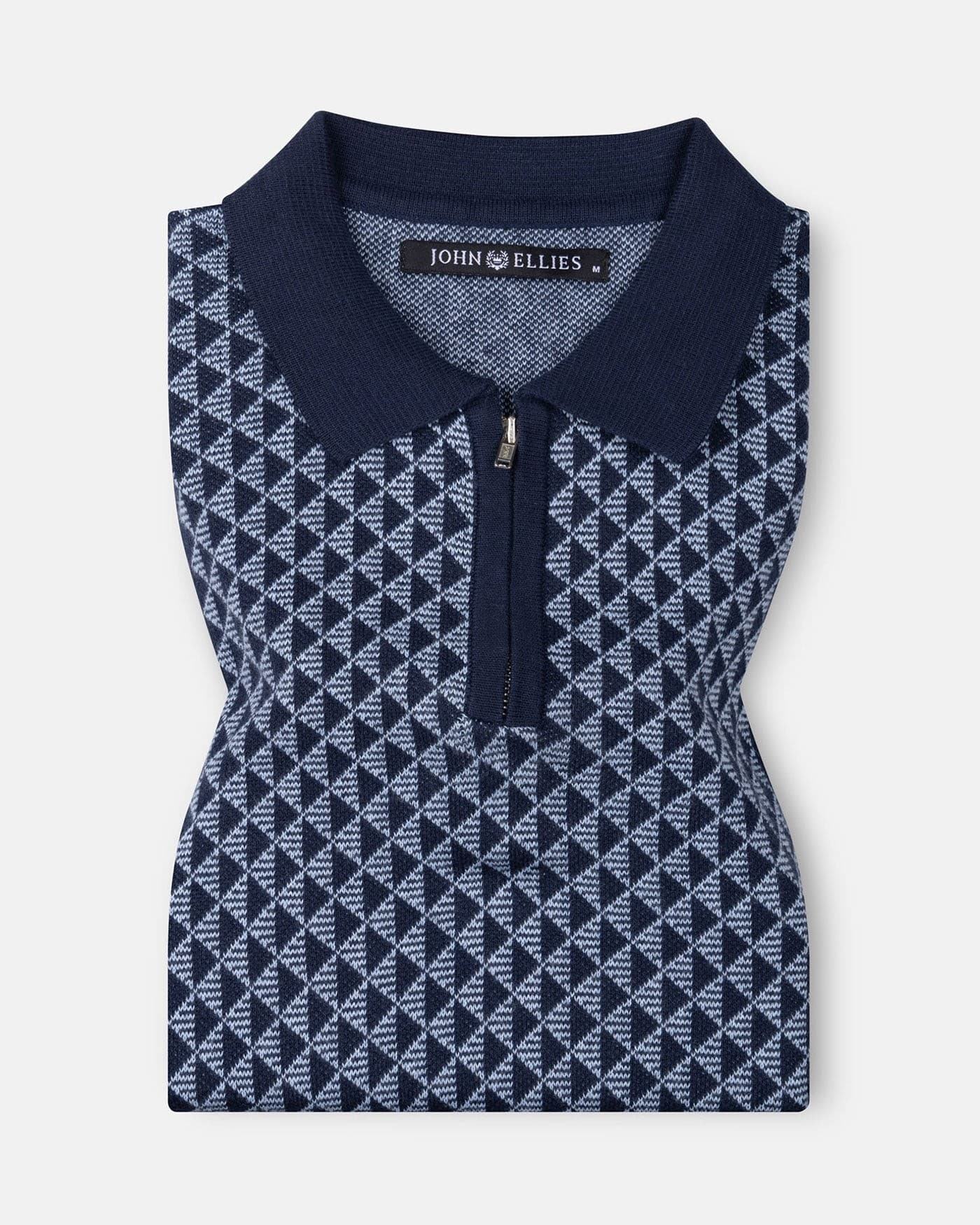 Sailros Navy Blue Cotton Polo T-Shirt
