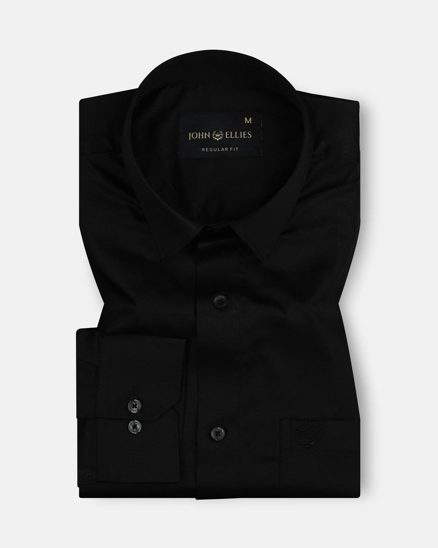 Jexari Black Plain Giza Cotton Shirt