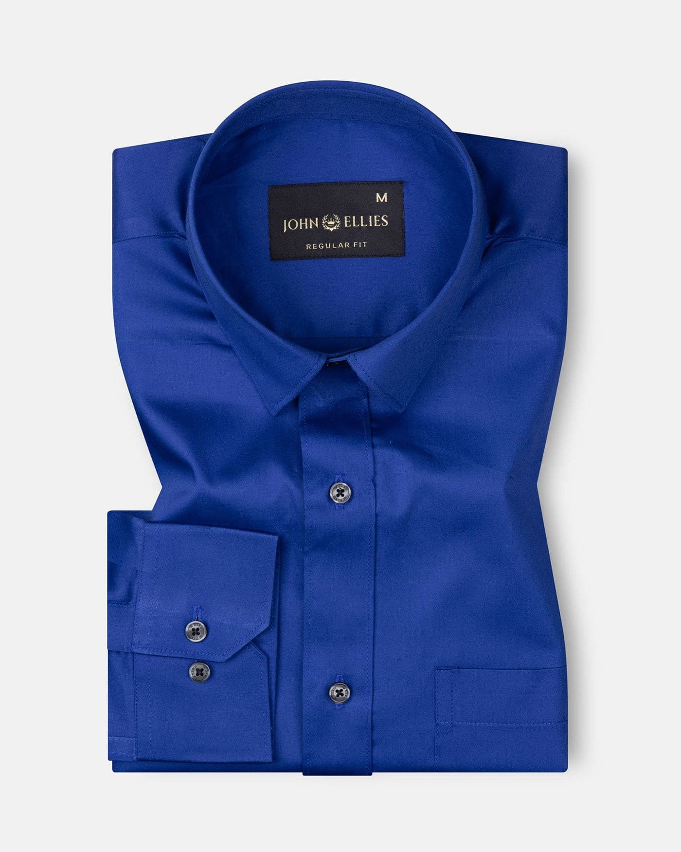 Frendix Blue Front Placket Giza Cotton Shirt