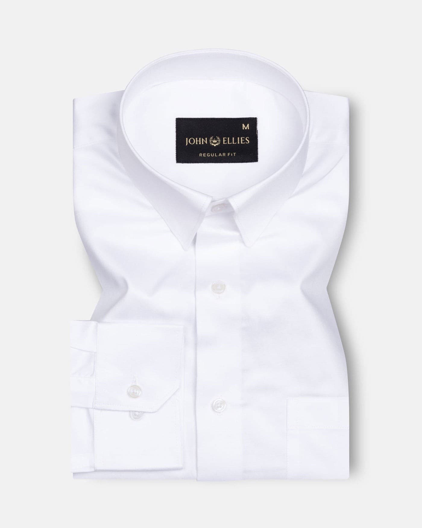 Rostin White Hidden Button Down Giza Cotton Shirt