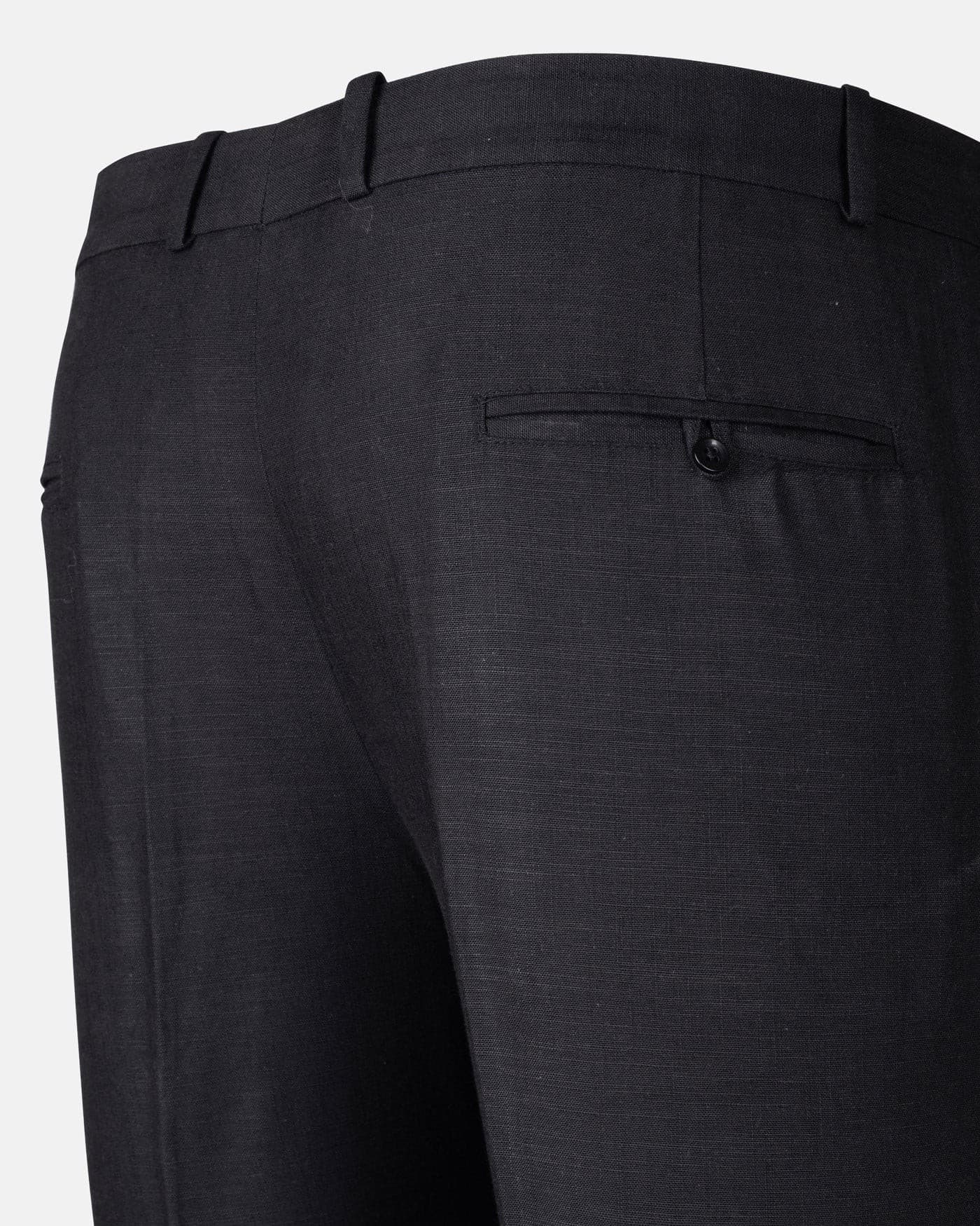 Zalix Black Linen Formal Pant