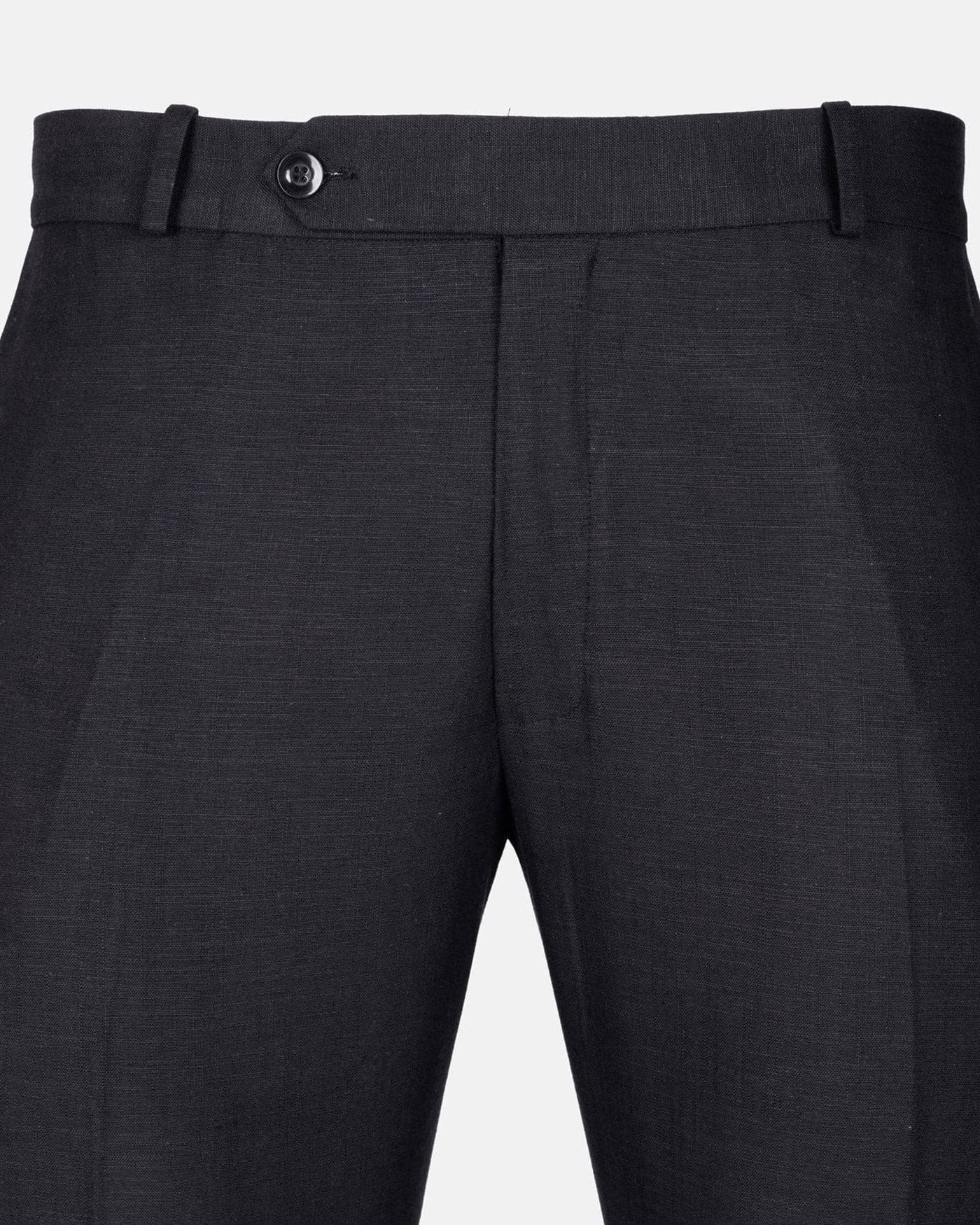 Zalix Black Linen Formal Pant