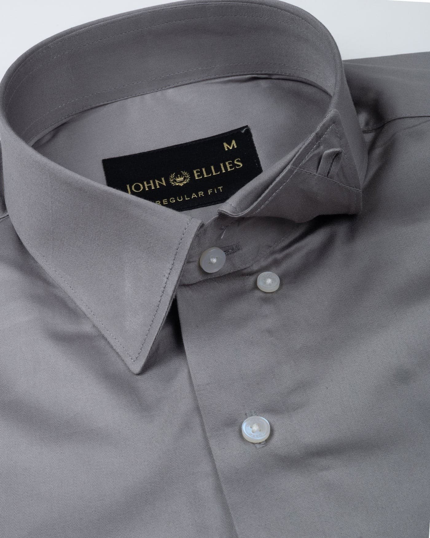 Rostin Charcoal Hidden Button Down Giza Cotton Shirt