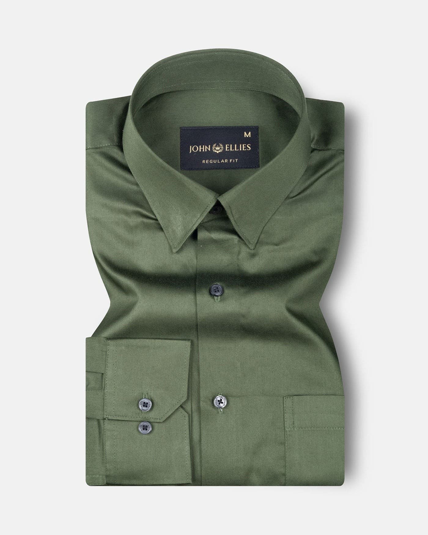 Rostin Green Hidden Button Down Giza Cotton Shirt
