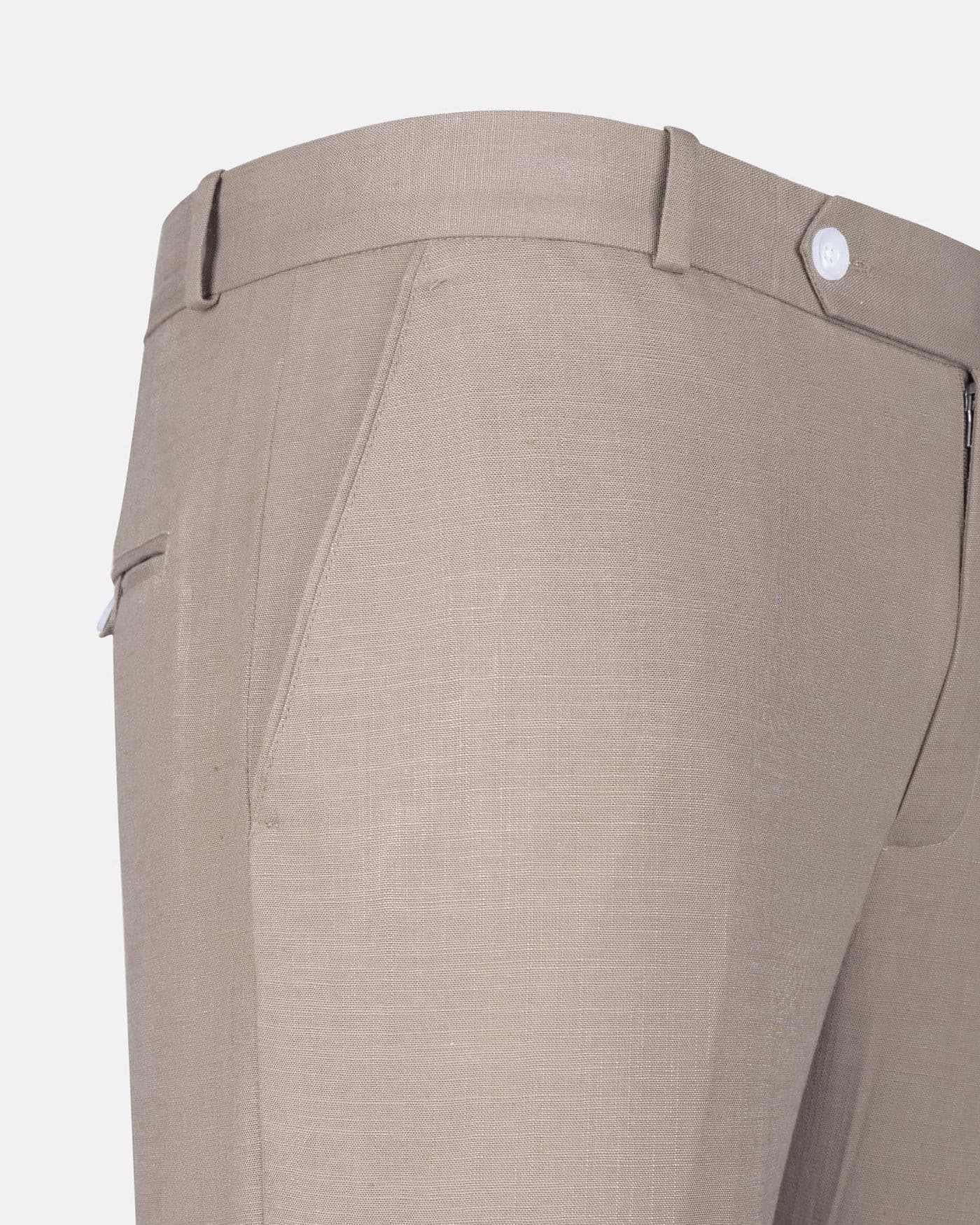 Zalix Tan Linen Formal Pant