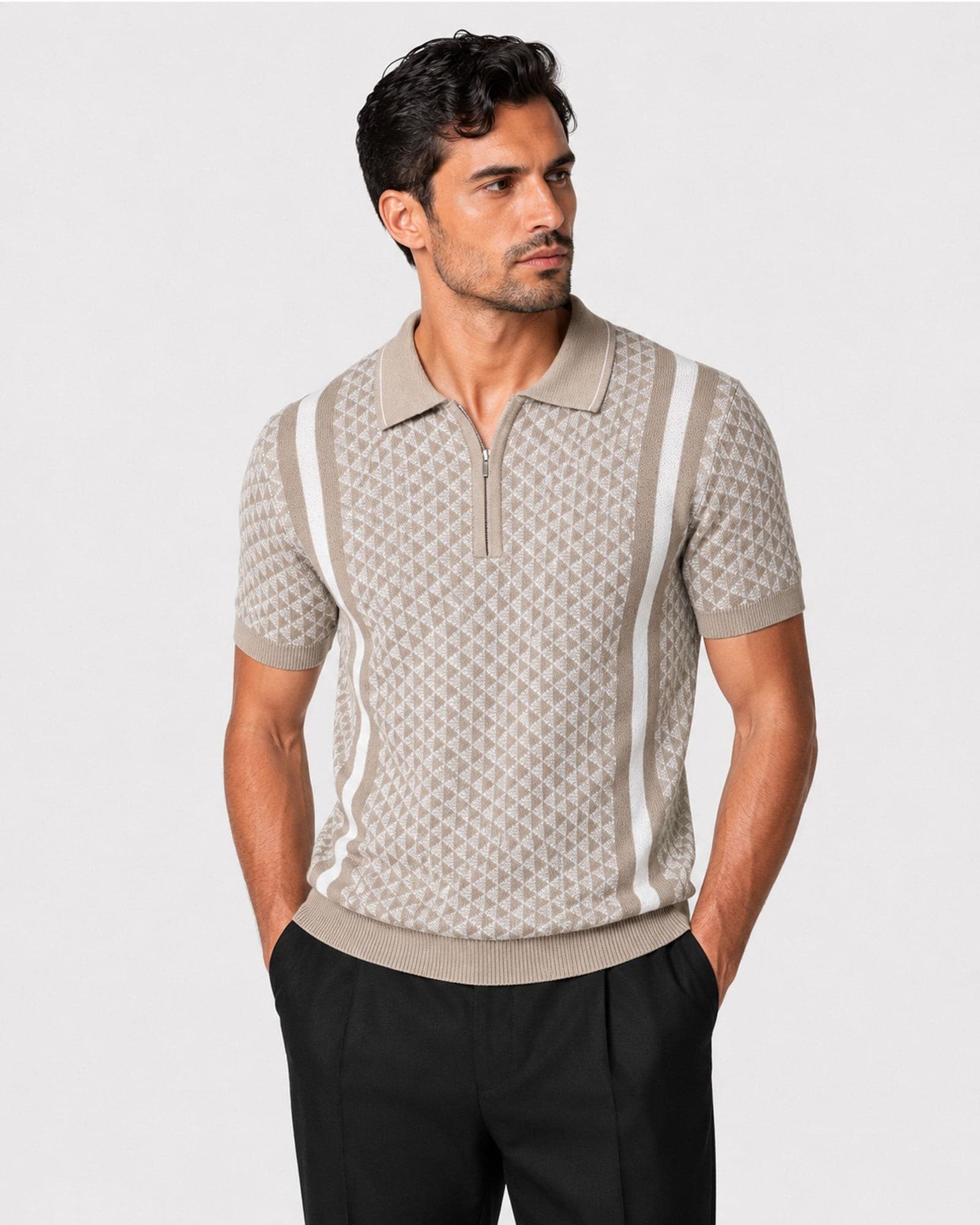 Sailros Cream Cotton Polo T-Shirt