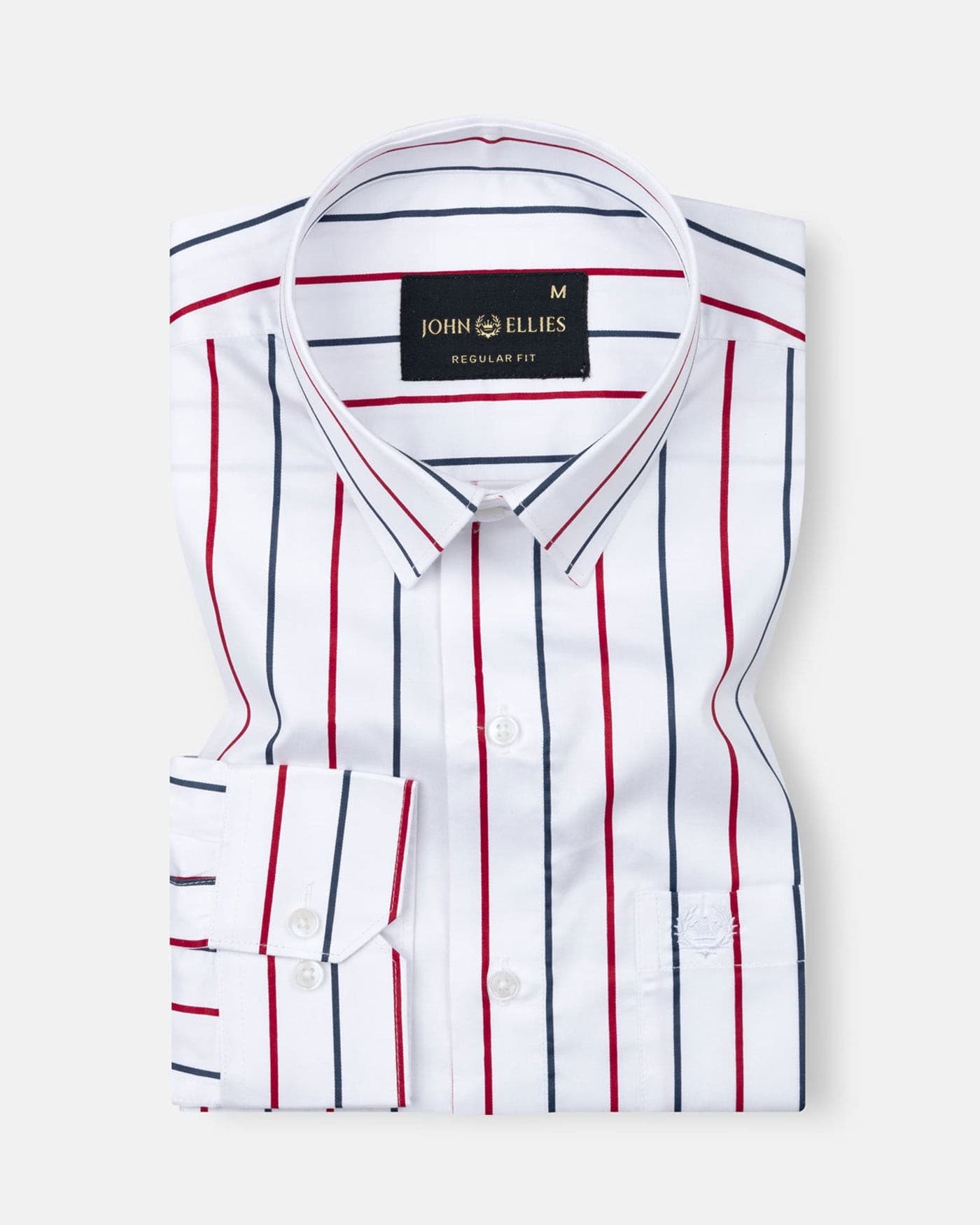 Clemence Red And Blue Stripes Cotton Shirt
