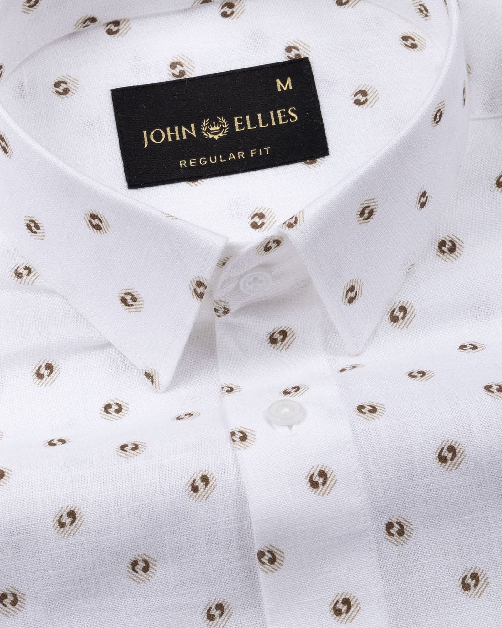 Zyro Yellow Luxurious Linen Printed Shirt