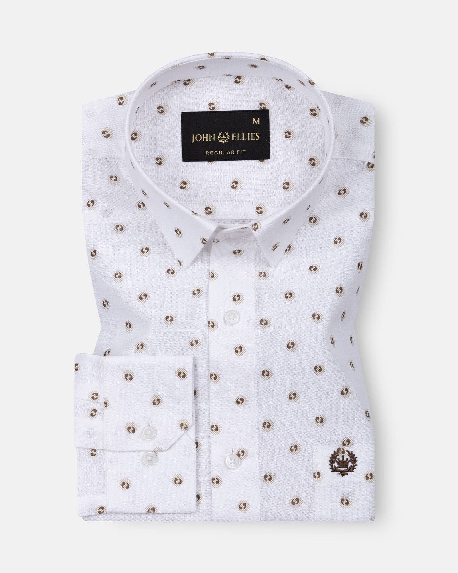 Zyro Yellow Luxurious Linen Printed Shirt