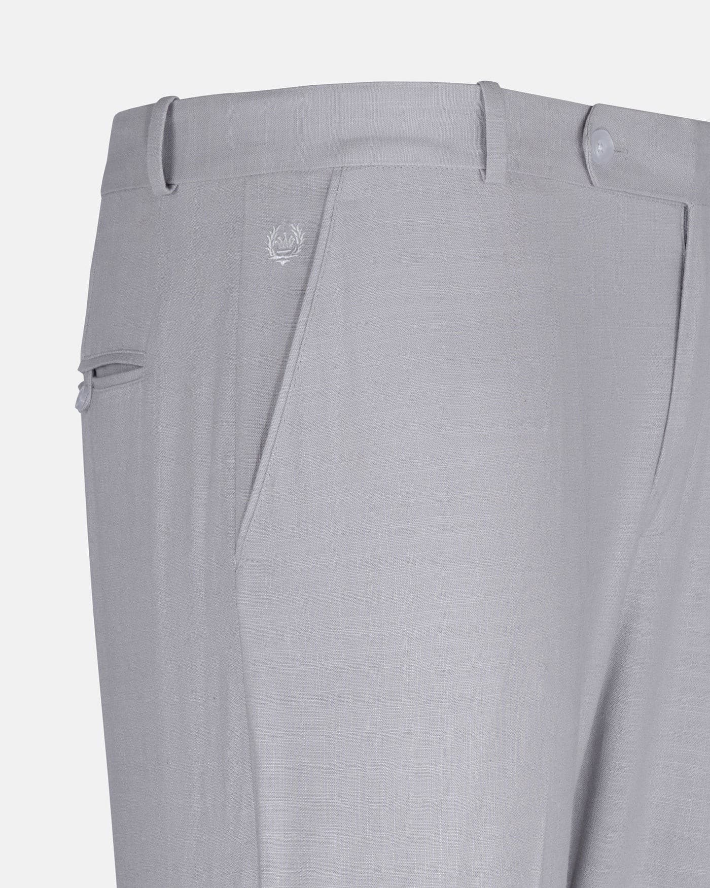 Zalix Smoke Grey Linen Formal Pant