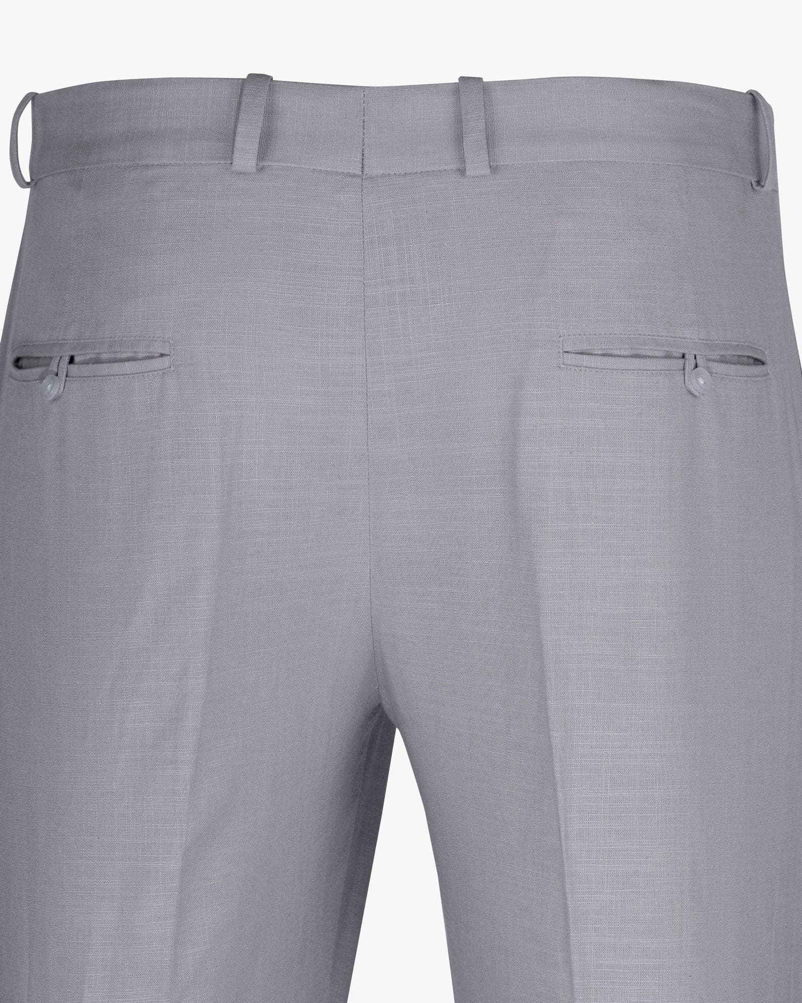 Zalix Smoke Grey Linen Formal Pant