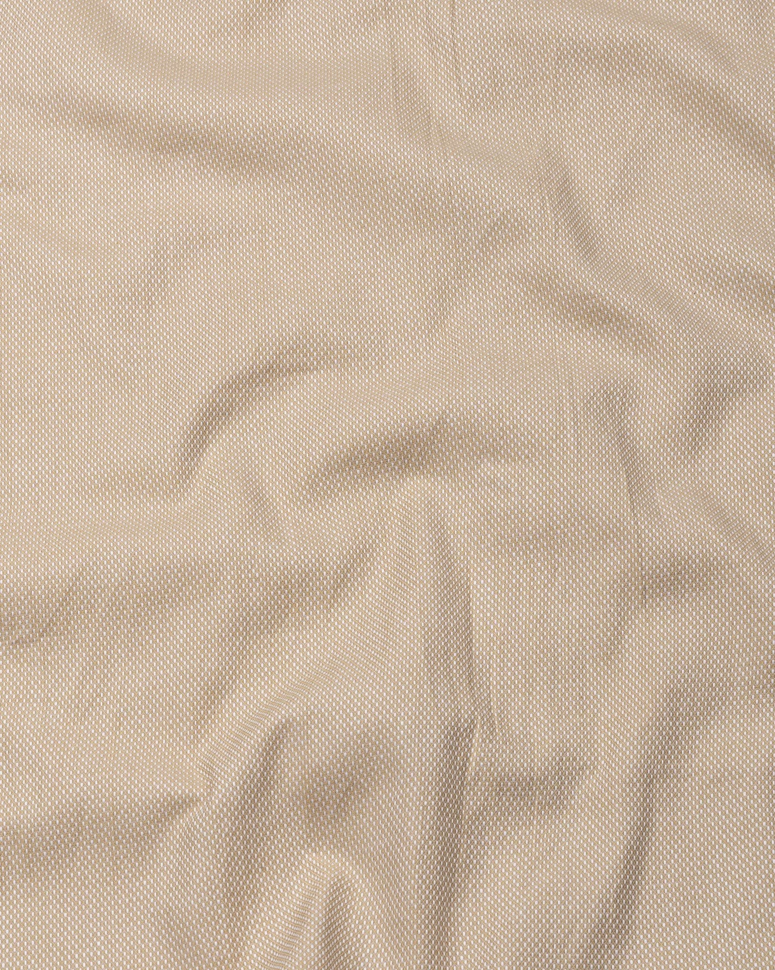 Fuanto Brown Textured Cutaway Cotton Shirt