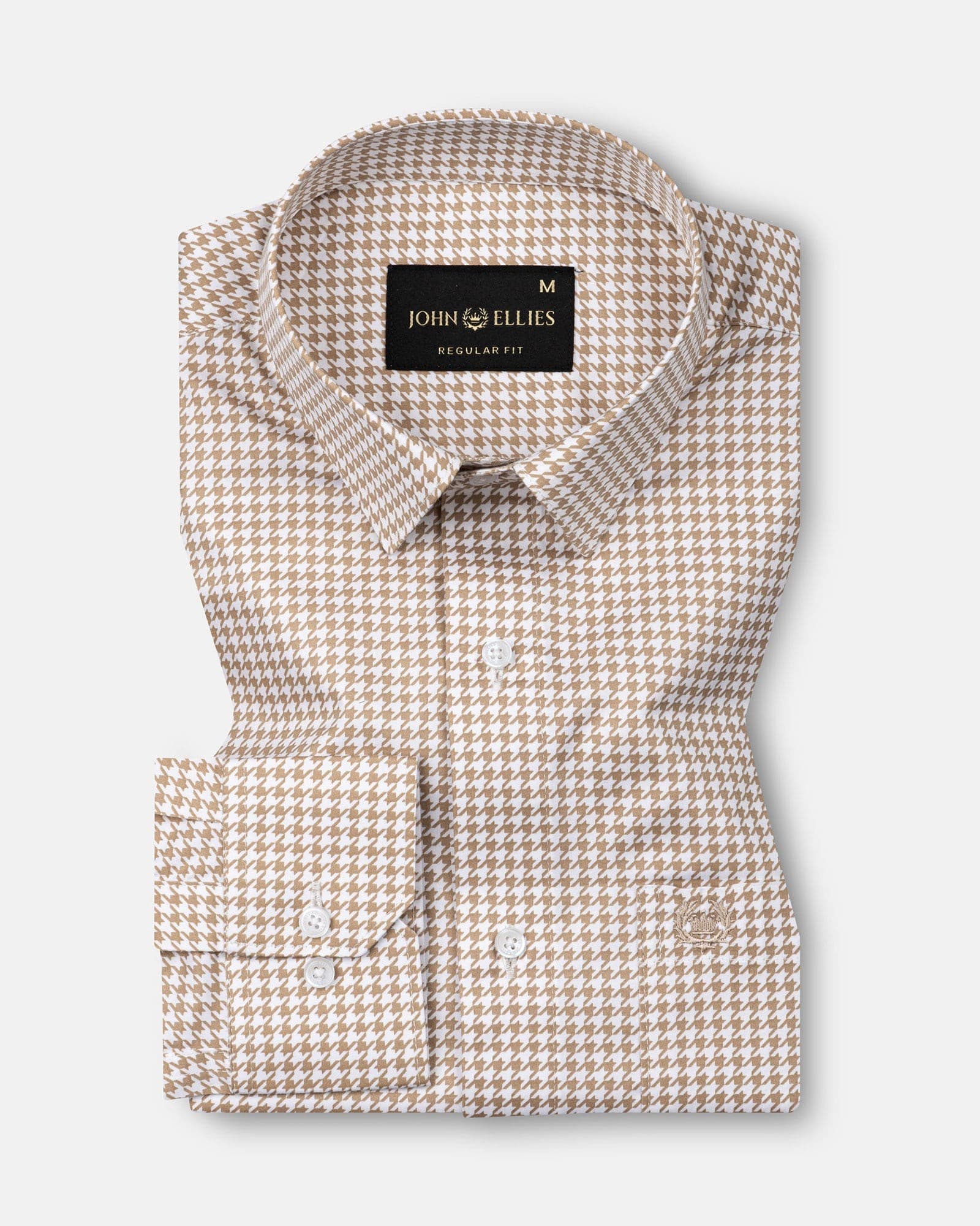 Brule Brown Houndstooth Check Cotton Shirt