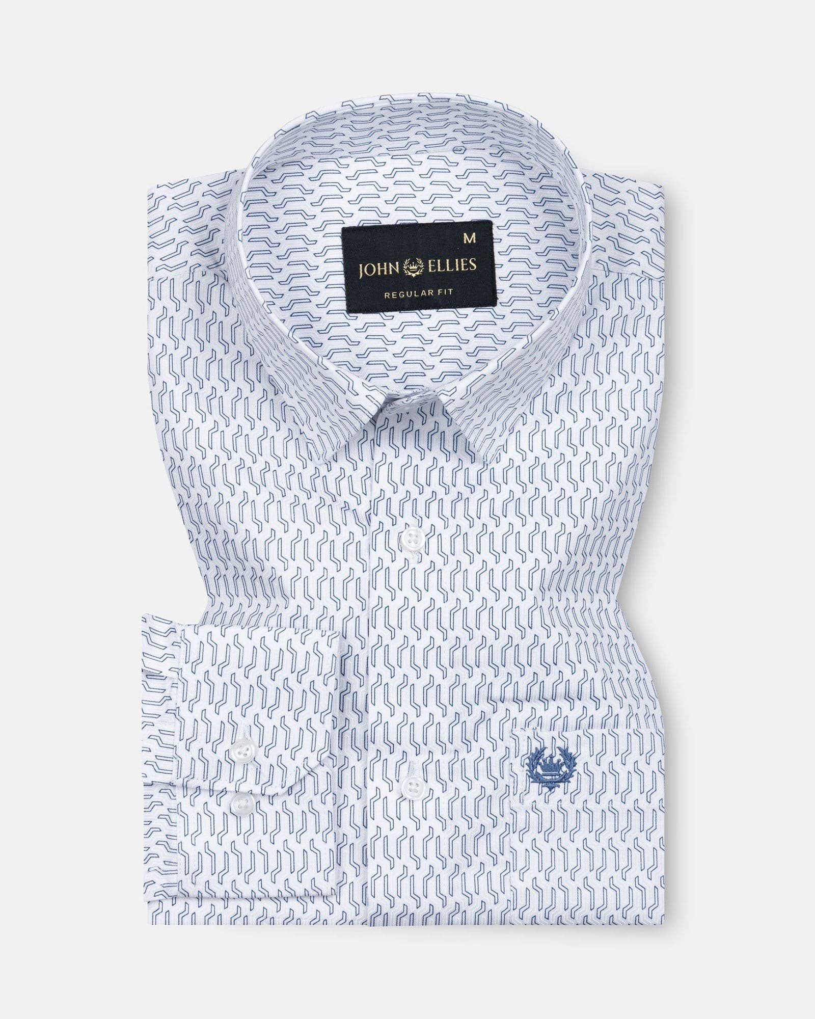 Meirox Blue Cotton Printed Shirt
