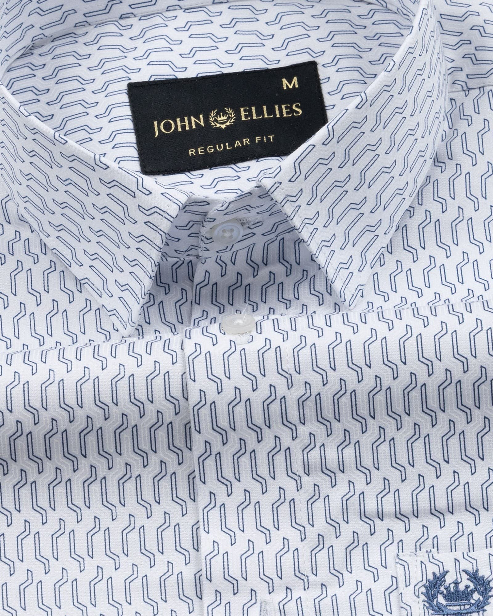 Meirox Blue Cotton Printed Shirt