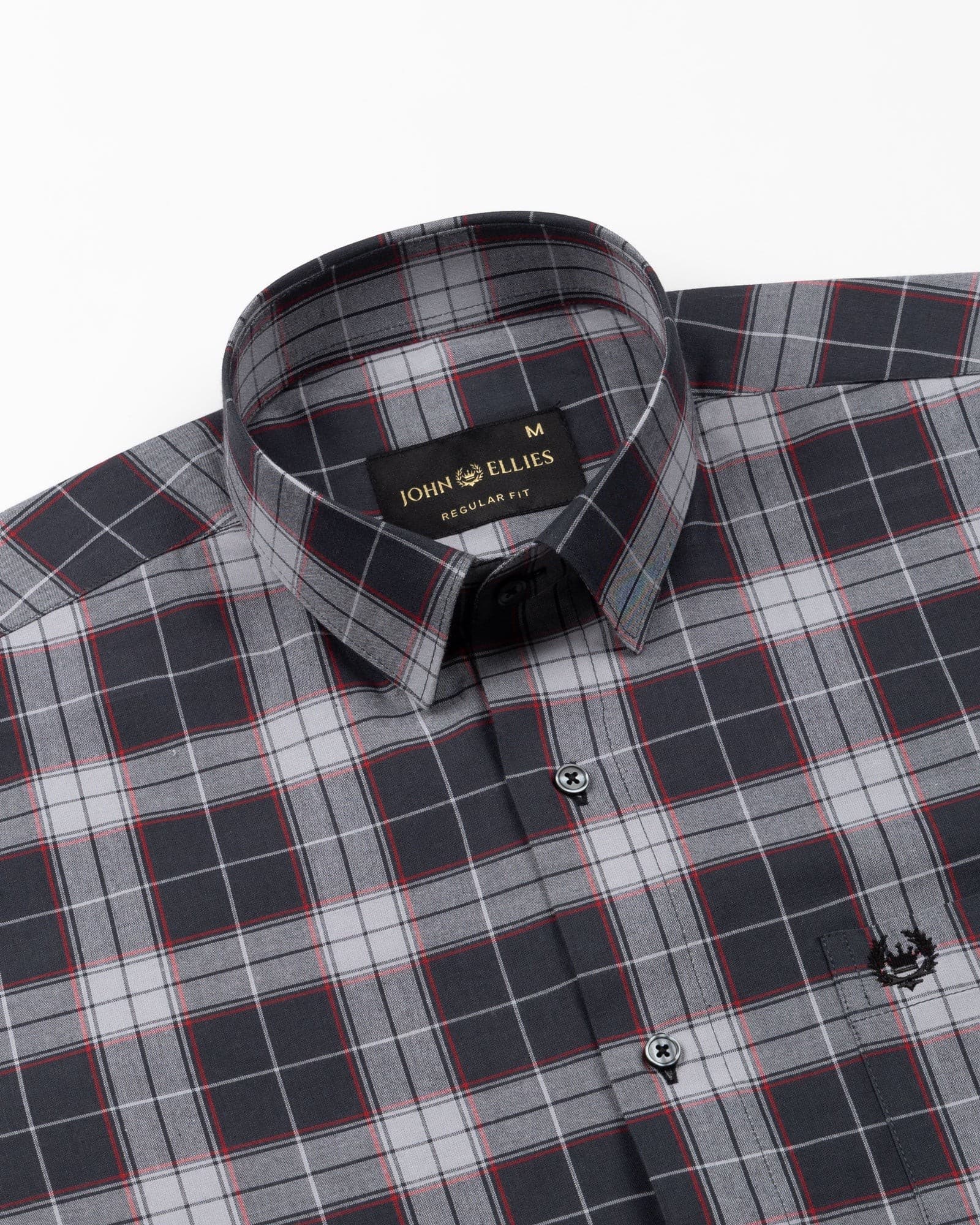Wren Charcoal Grey Check Cotton Shirt