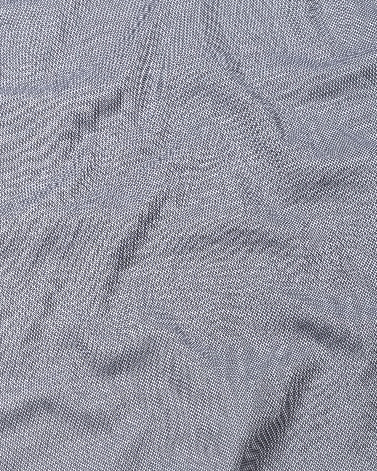 Fuanto Grey Textured Cutaway Cotton Shirt