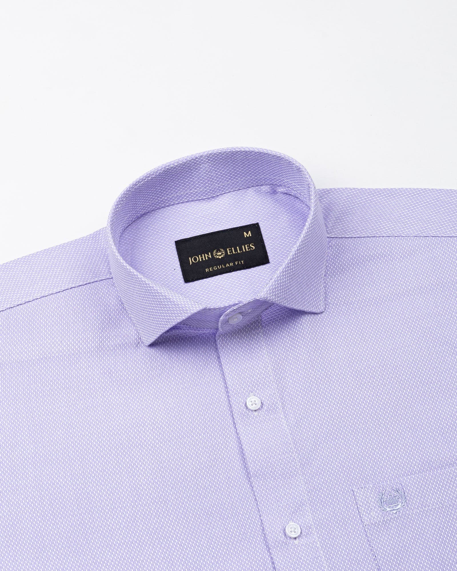 Fuanto Lavender Textured Cutaway Cotton Shirt