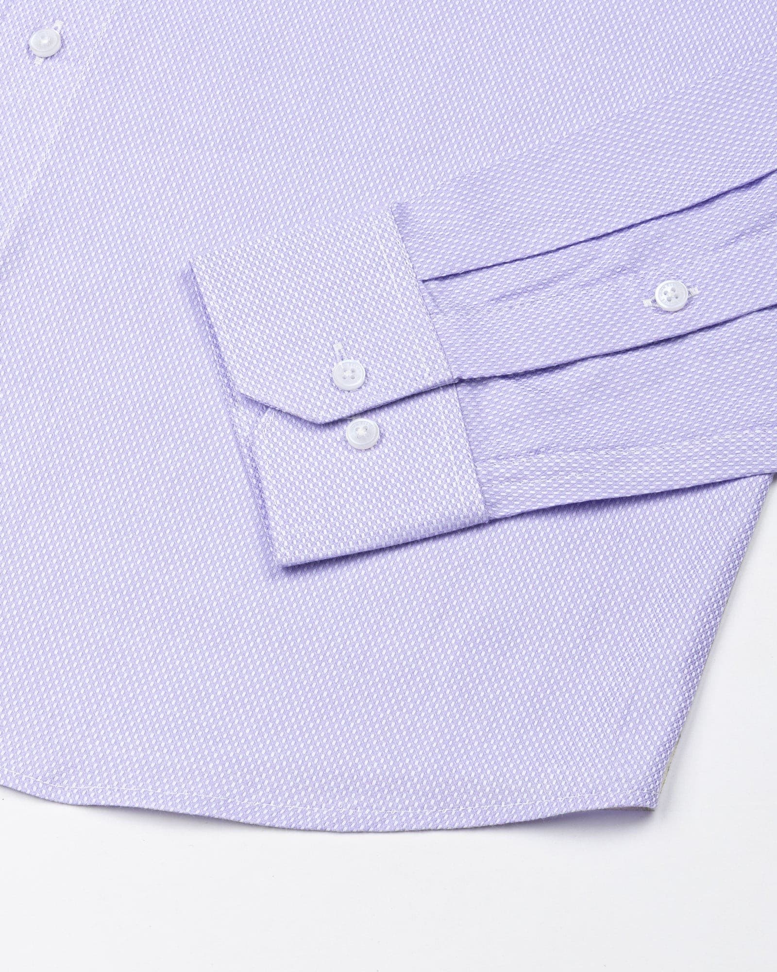 Fuanto Lavender Textured Cutaway Cotton Shirt