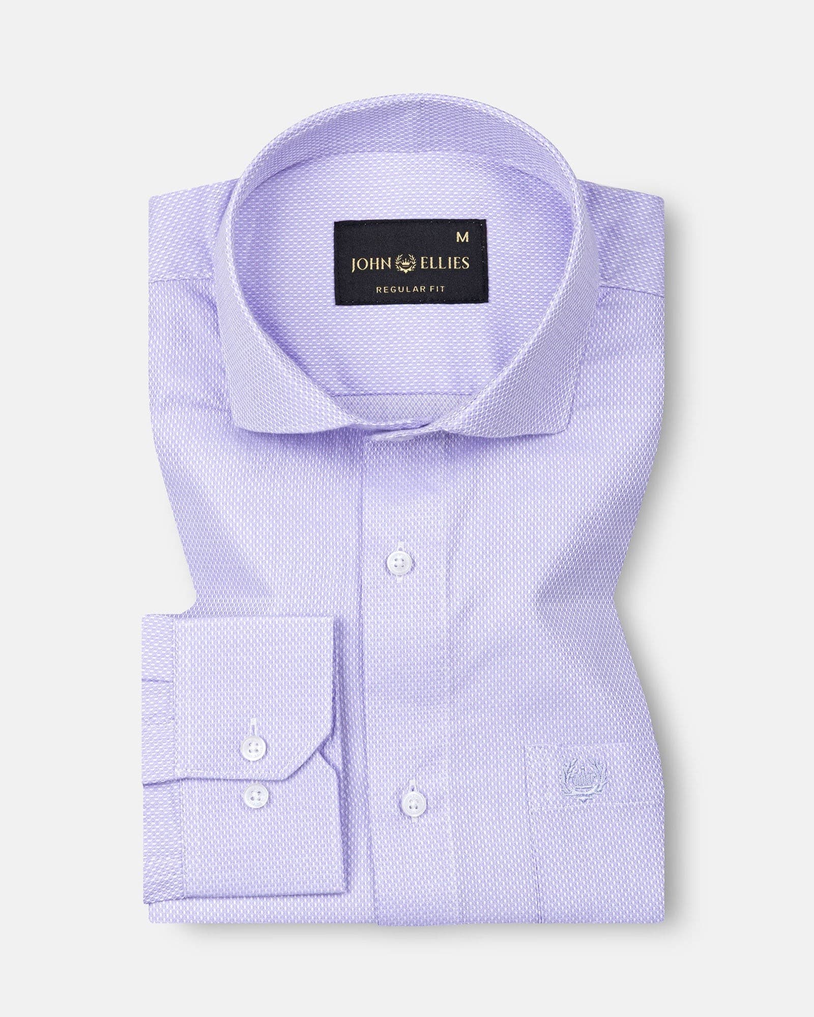 Fuanto Lavender Textured Cutaway Cotton Shirt