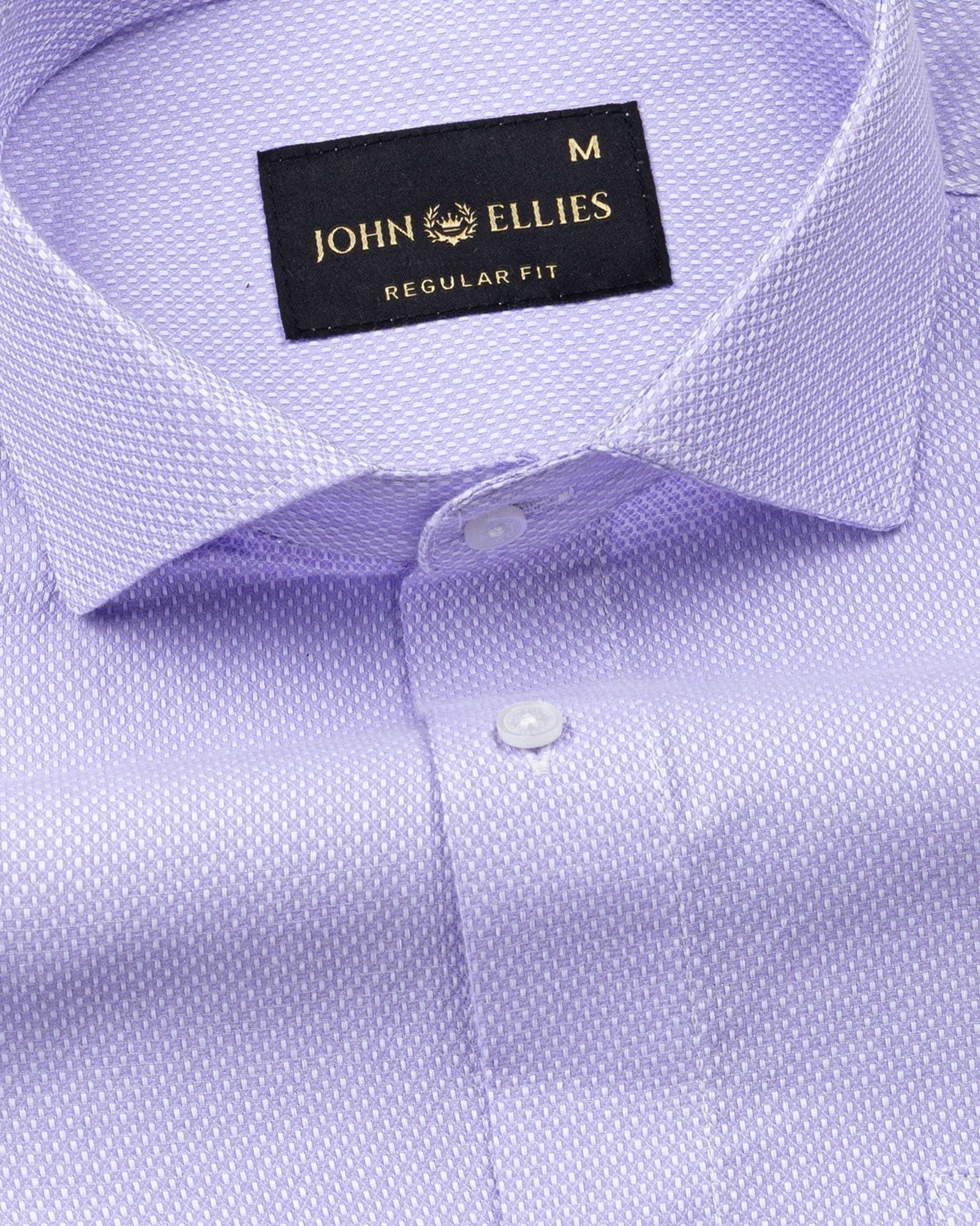 Fuanto Lavender Textured Cutaway Cotton Shirt