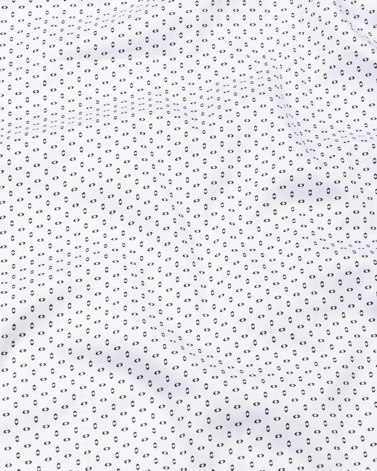 Alvin White Cotton Chain Dot Geometric Printed Shirt