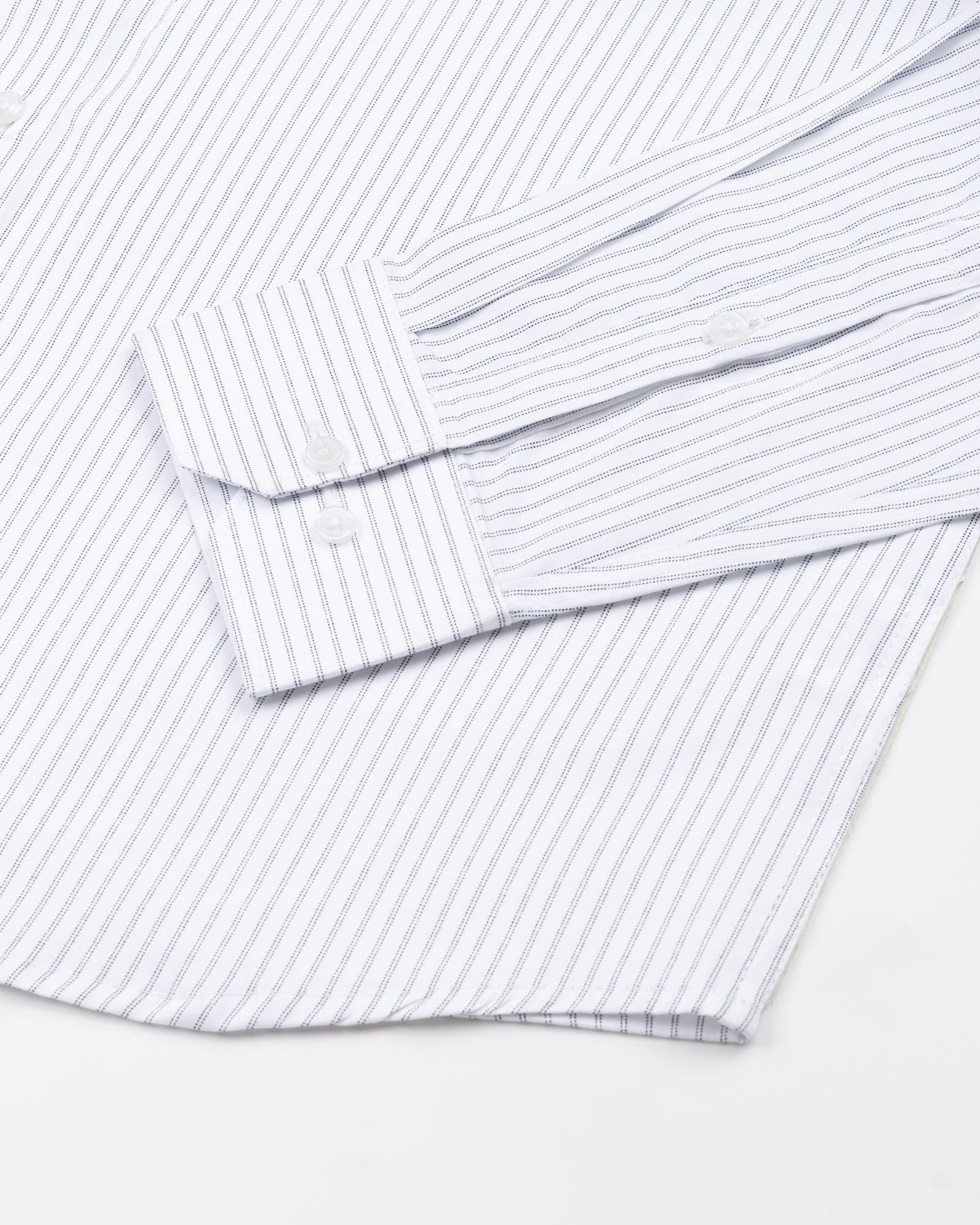 Gavin White Dot Stripe Cotton Shirt