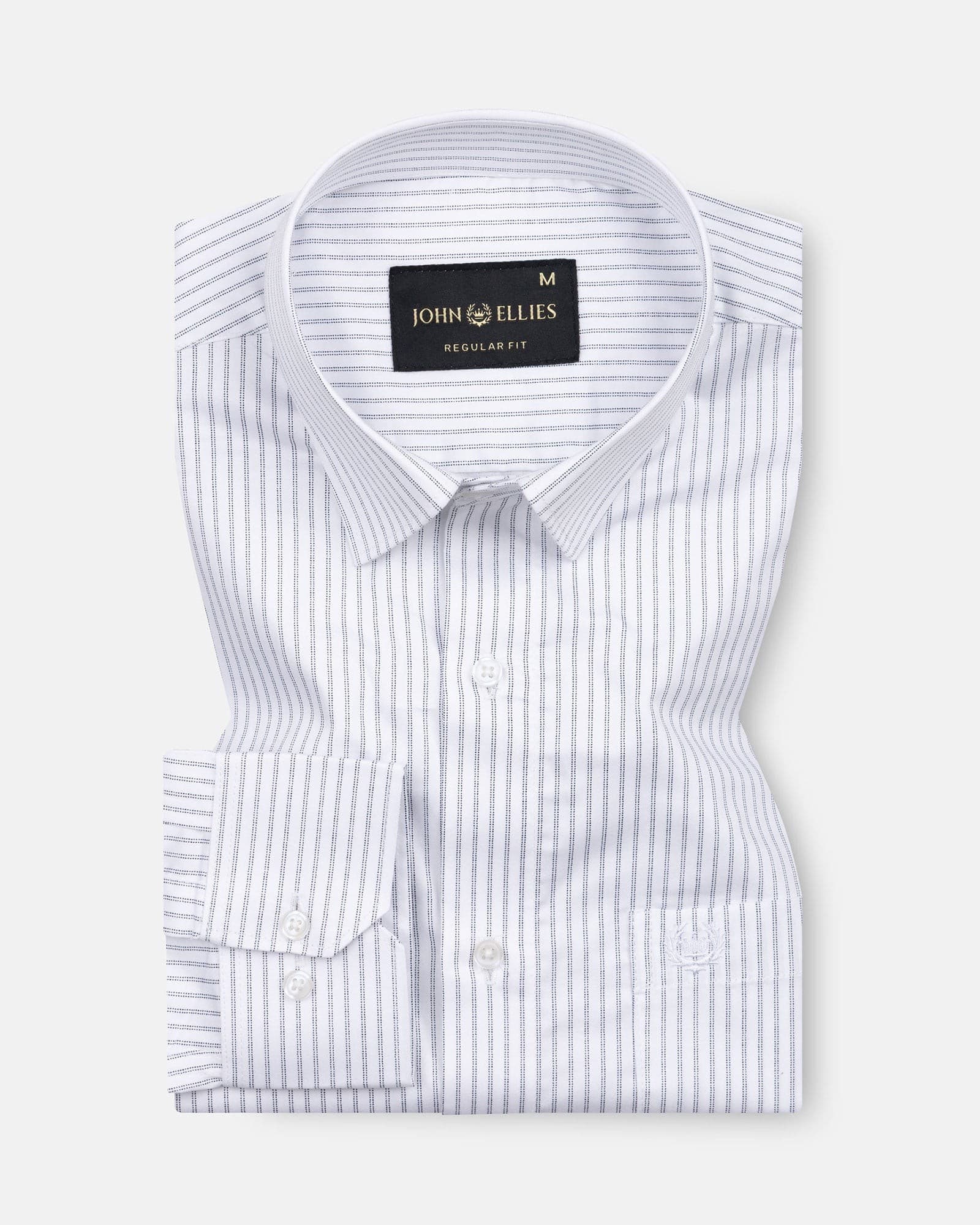 Gavin White Dot Stripe Cotton Shirt