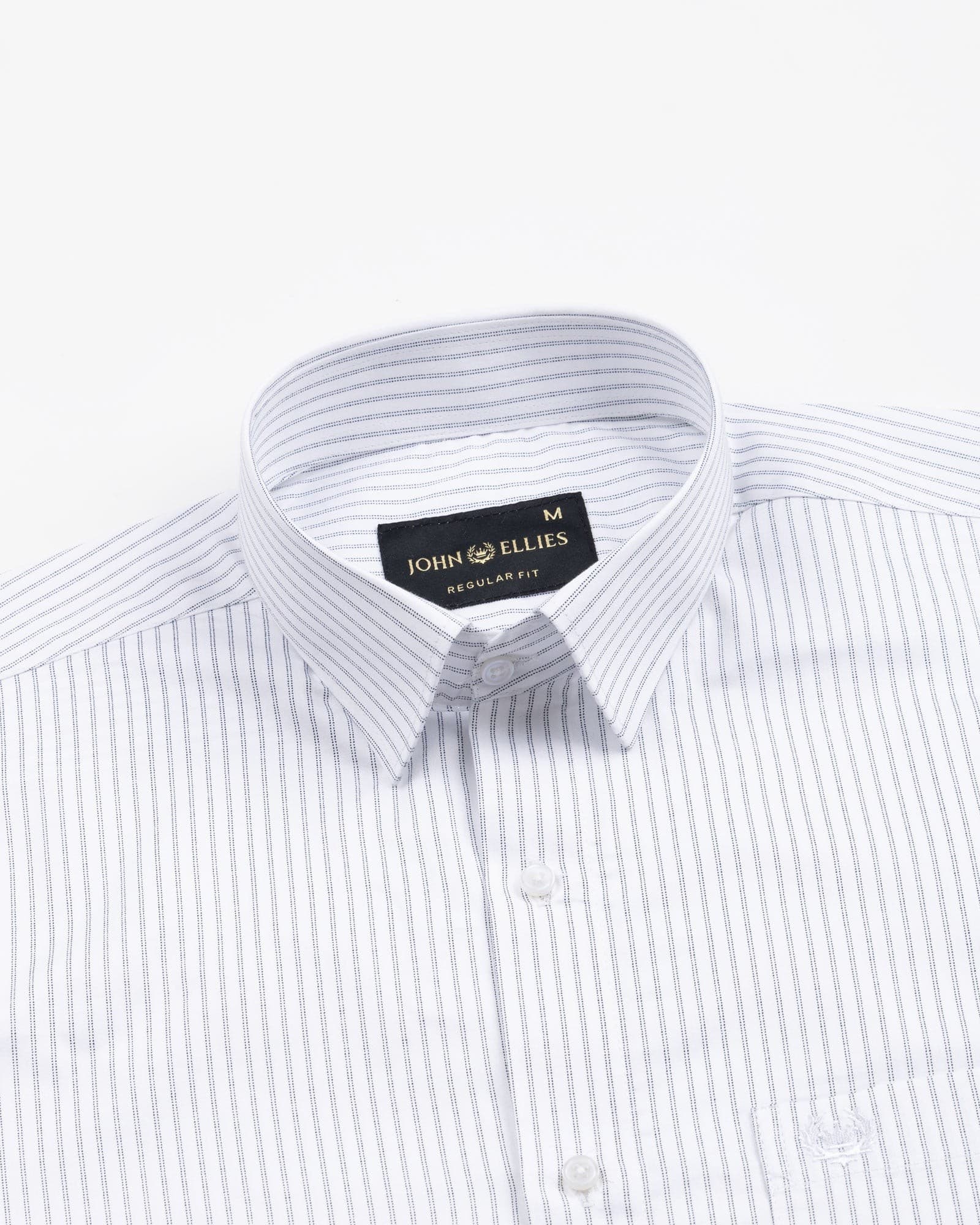 Gavin White Dot Stripe Cotton Shirt