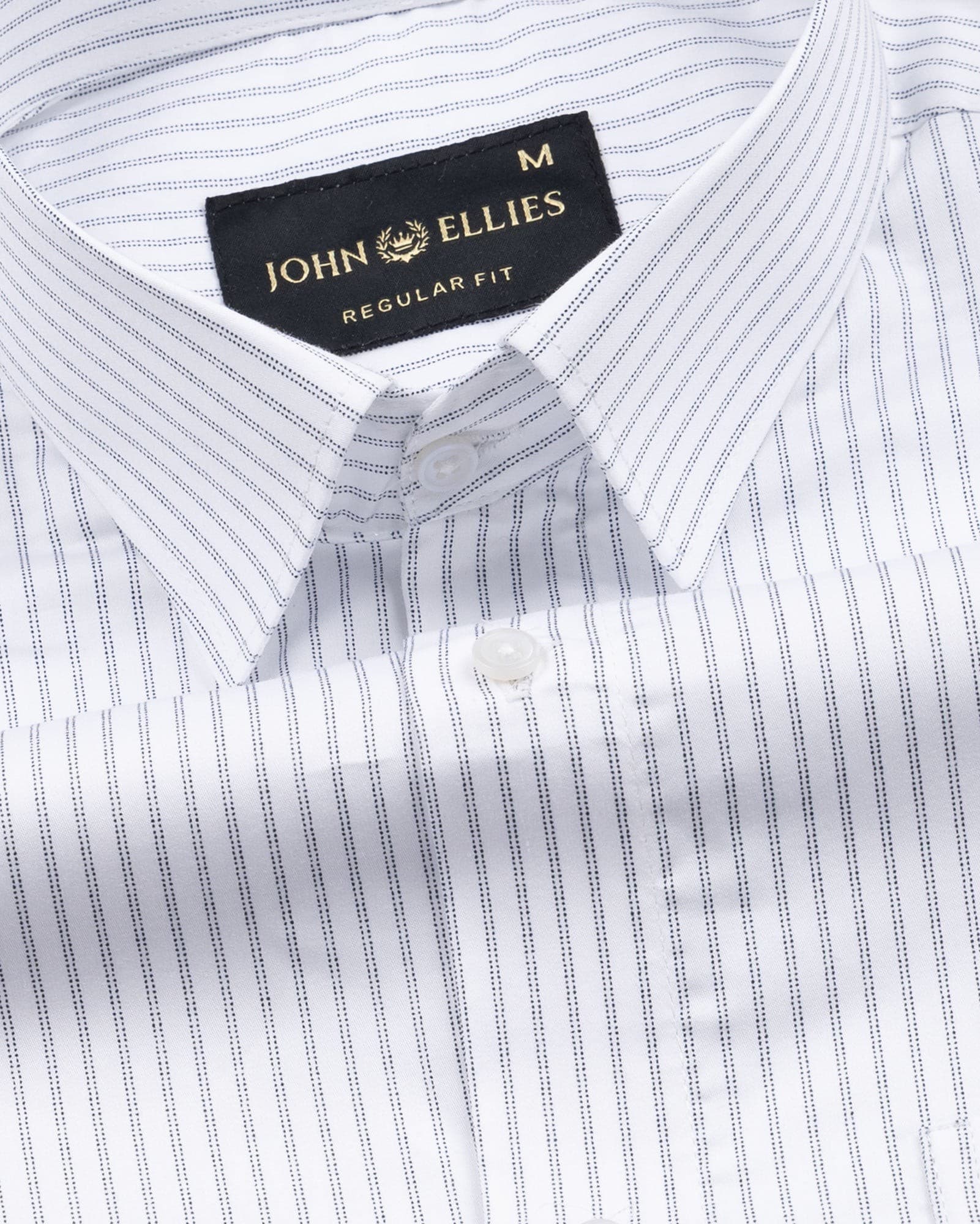 Gavin White Dot Stripe Cotton Shirt