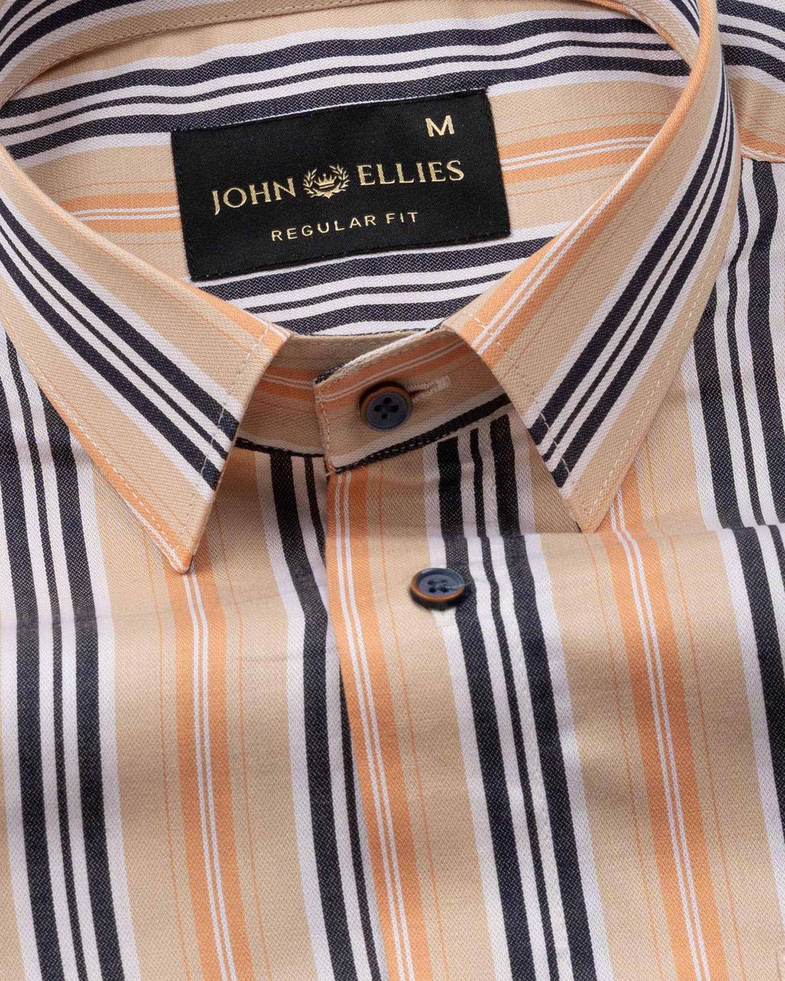 Halerk Orange Stripes Premium Cotton Shirt