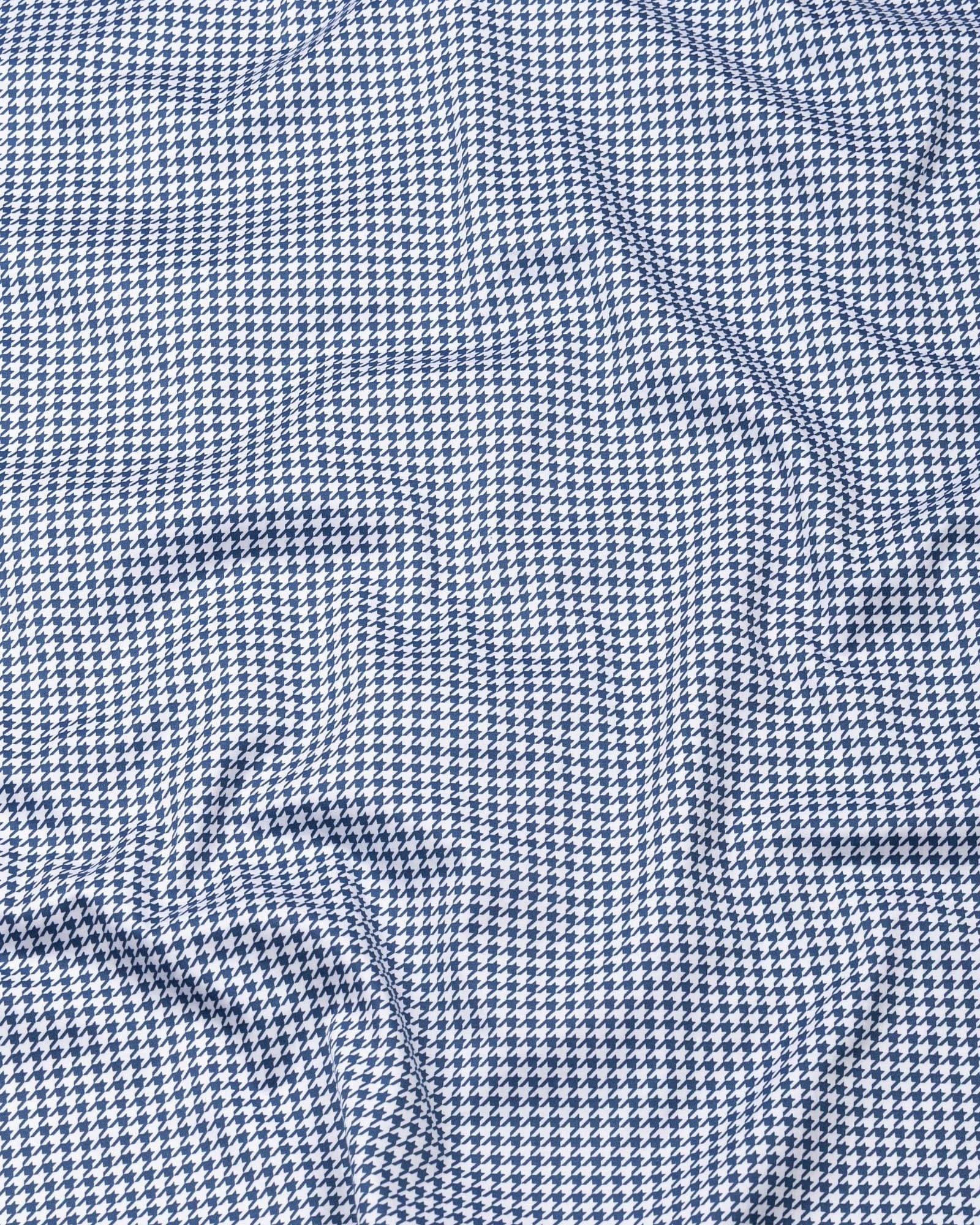 Brule Blue Houndstooth Check Cotton Shirt