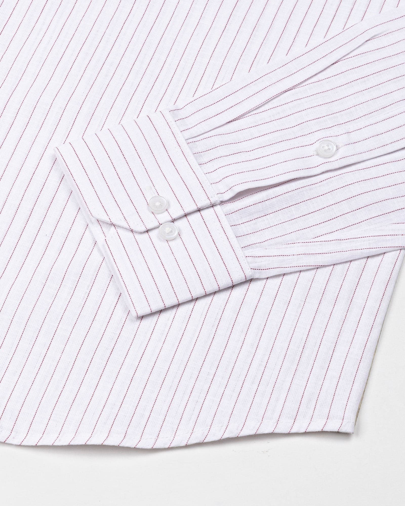 Solak Maroon Stripe Linen Shirt