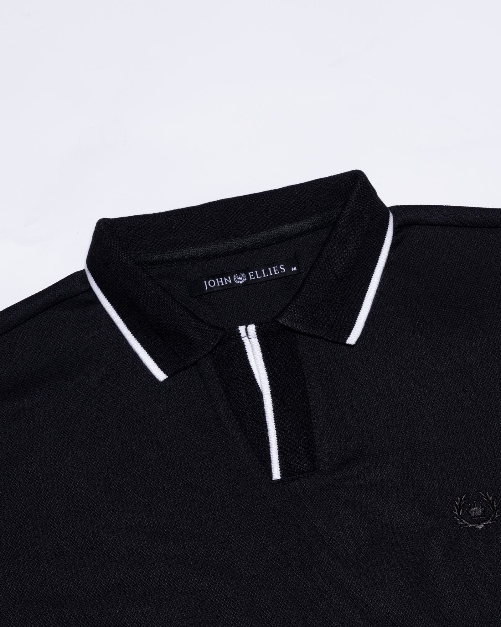 Tensy Black Cotton Polo T-Shirt