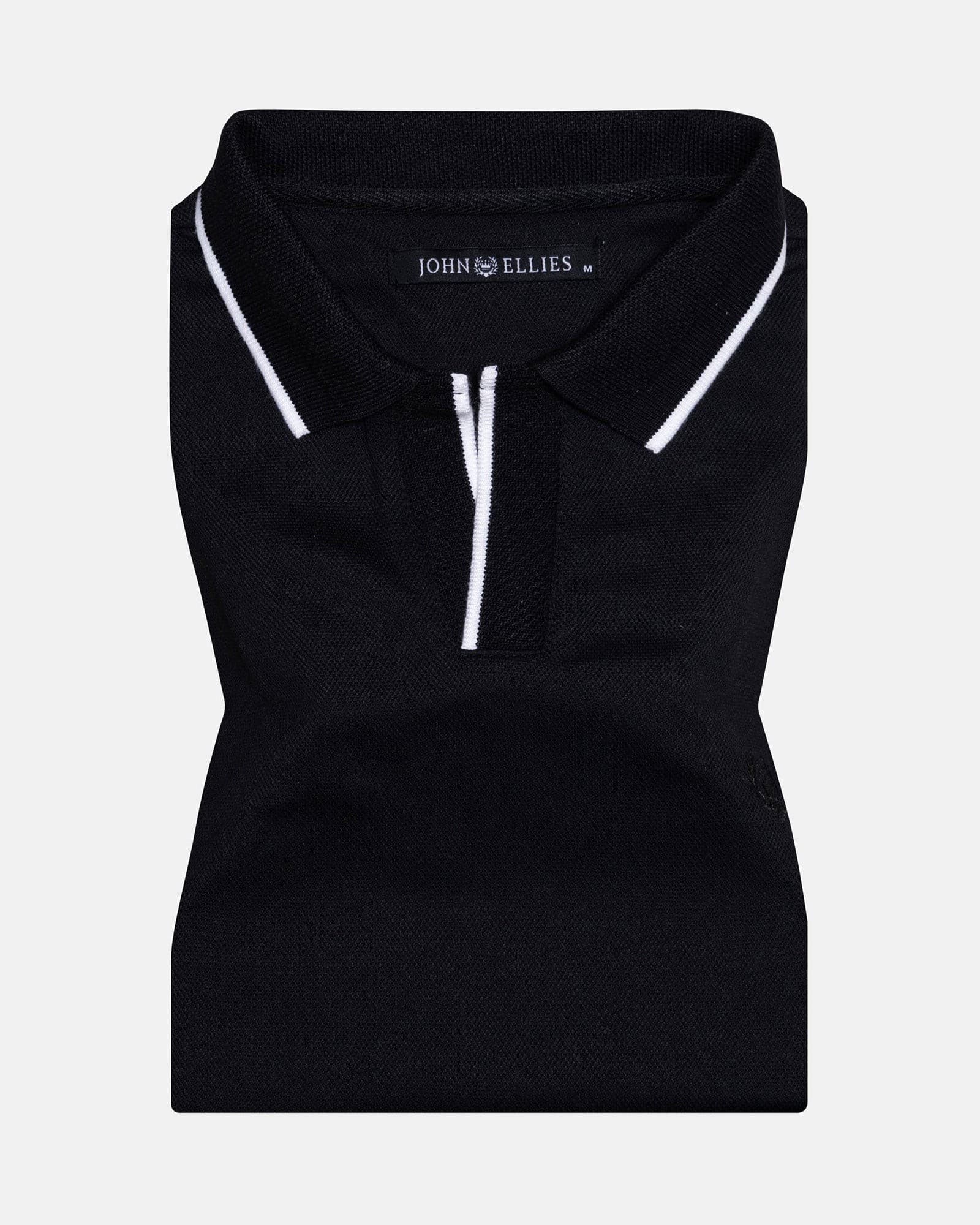 Tensy Black Cotton Polo T-Shirt