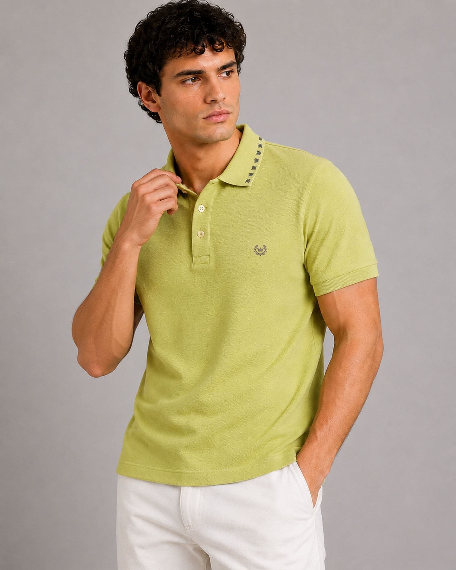 Sakura Yellow Cotton Polo T-Shirt