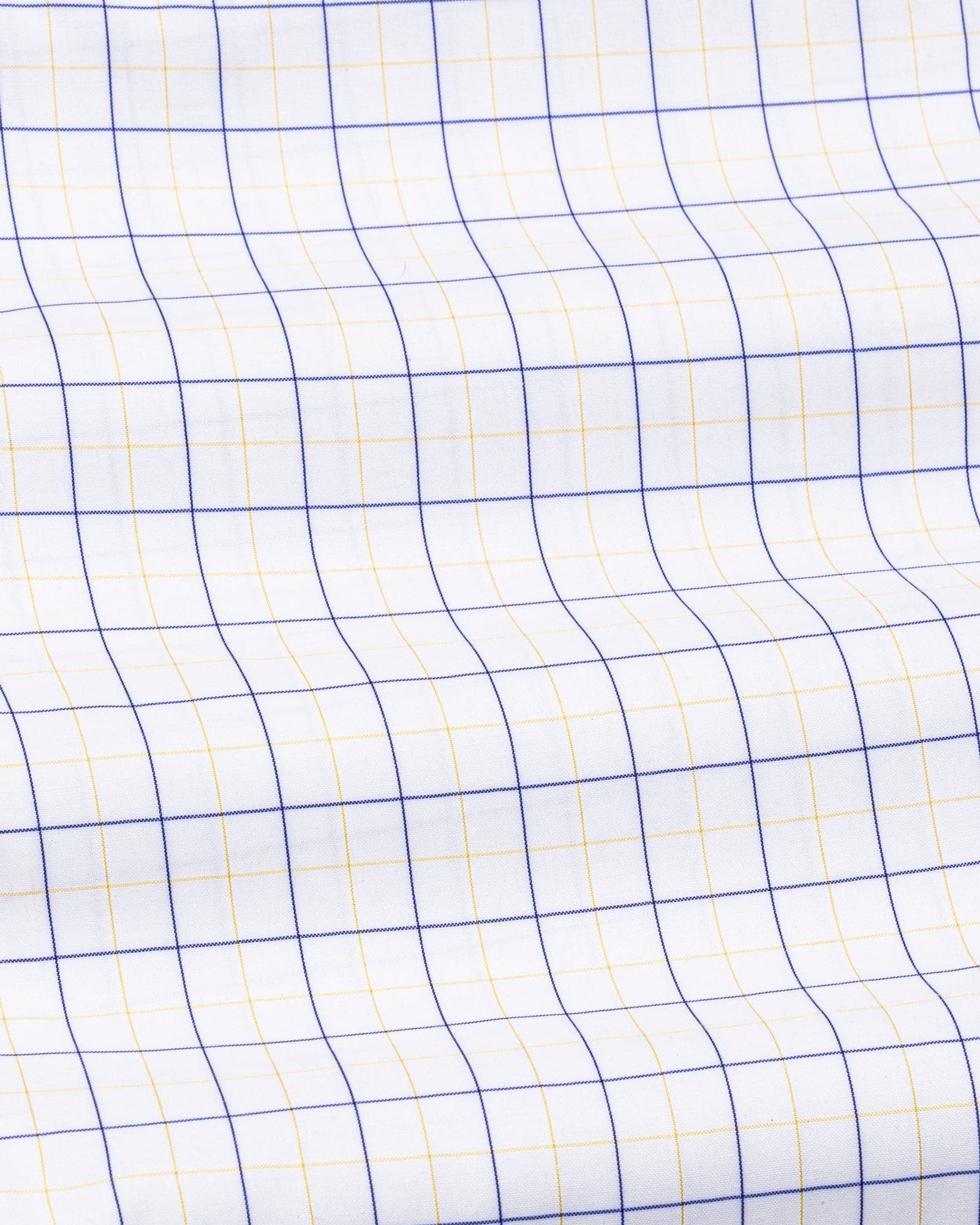 Ruvin Yellow Check Button Down Cotton Shirt