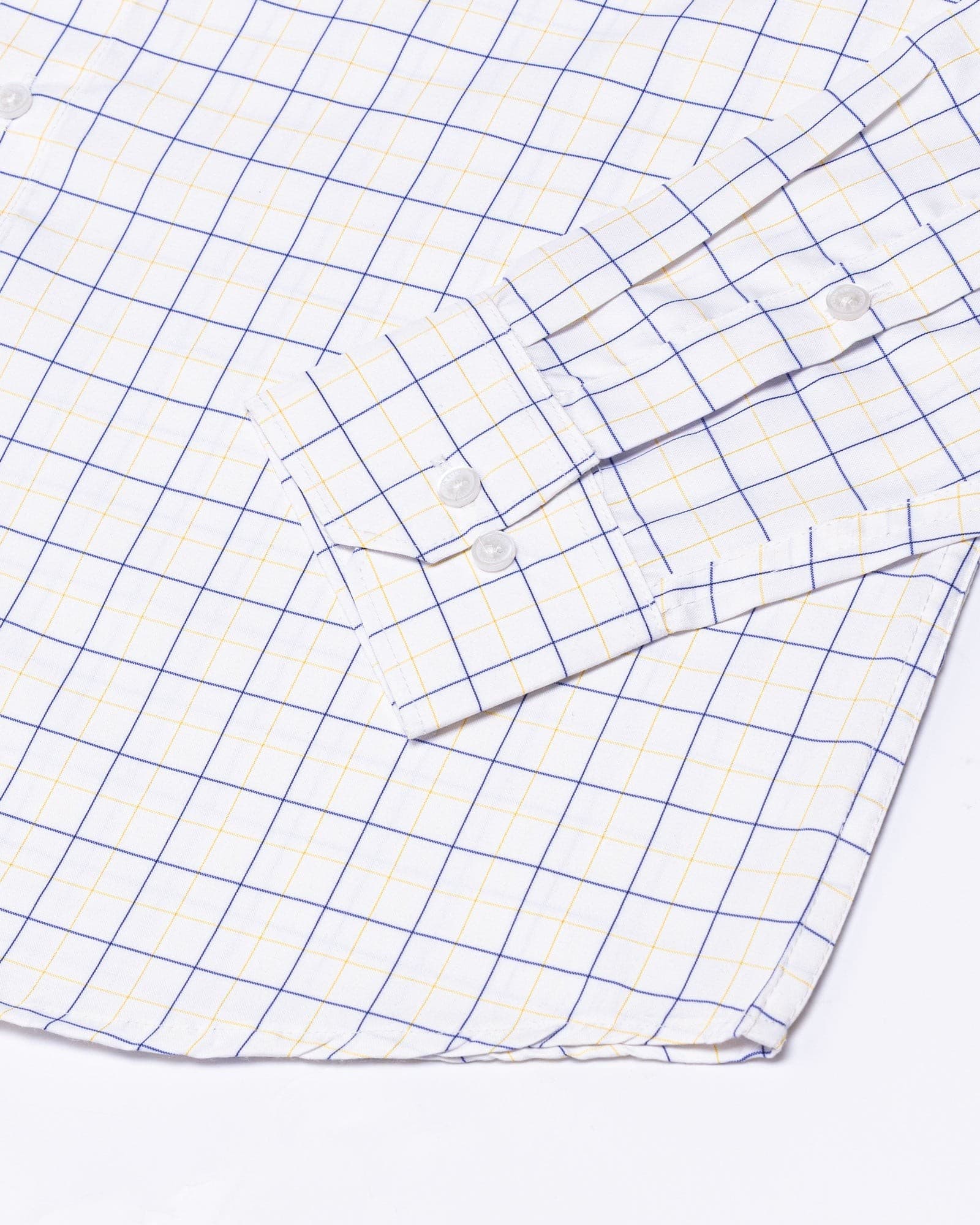 Ruvin Yellow Check Button Down Cotton Shirt