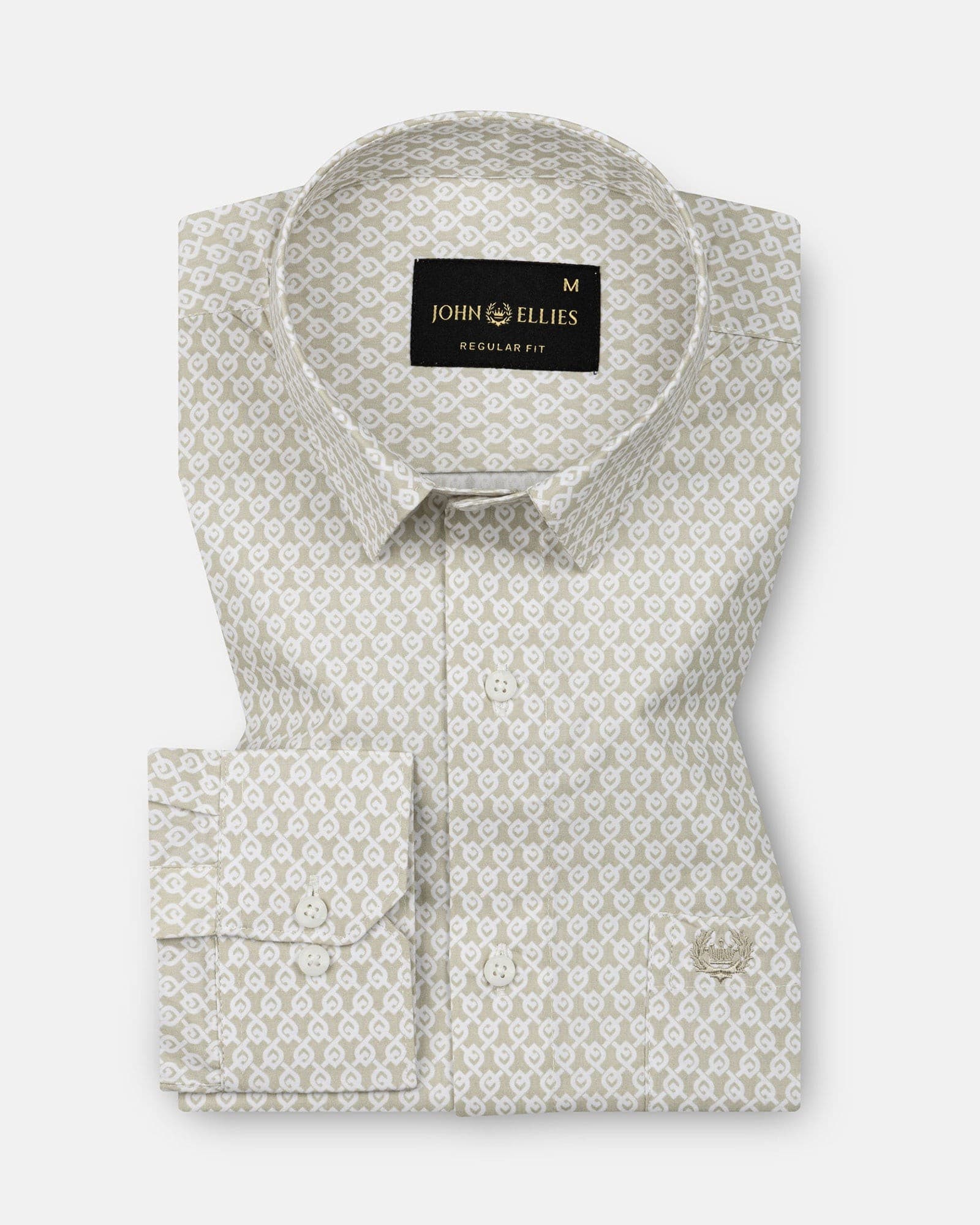 Alvin Olive Cotton Printed Shirt