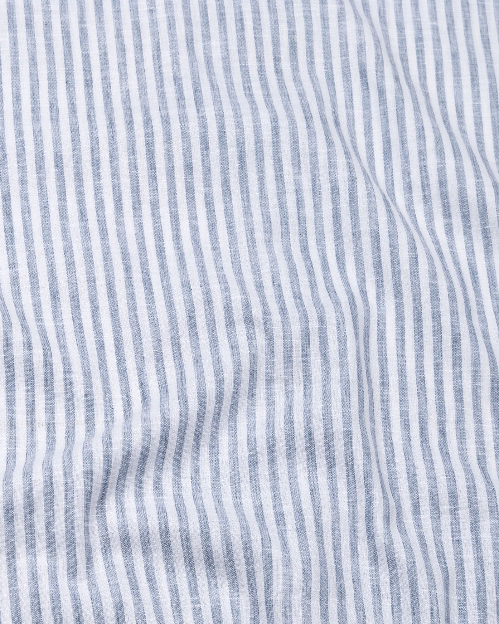 Karsen Navy Blue Strips Button Down Linen Shirt