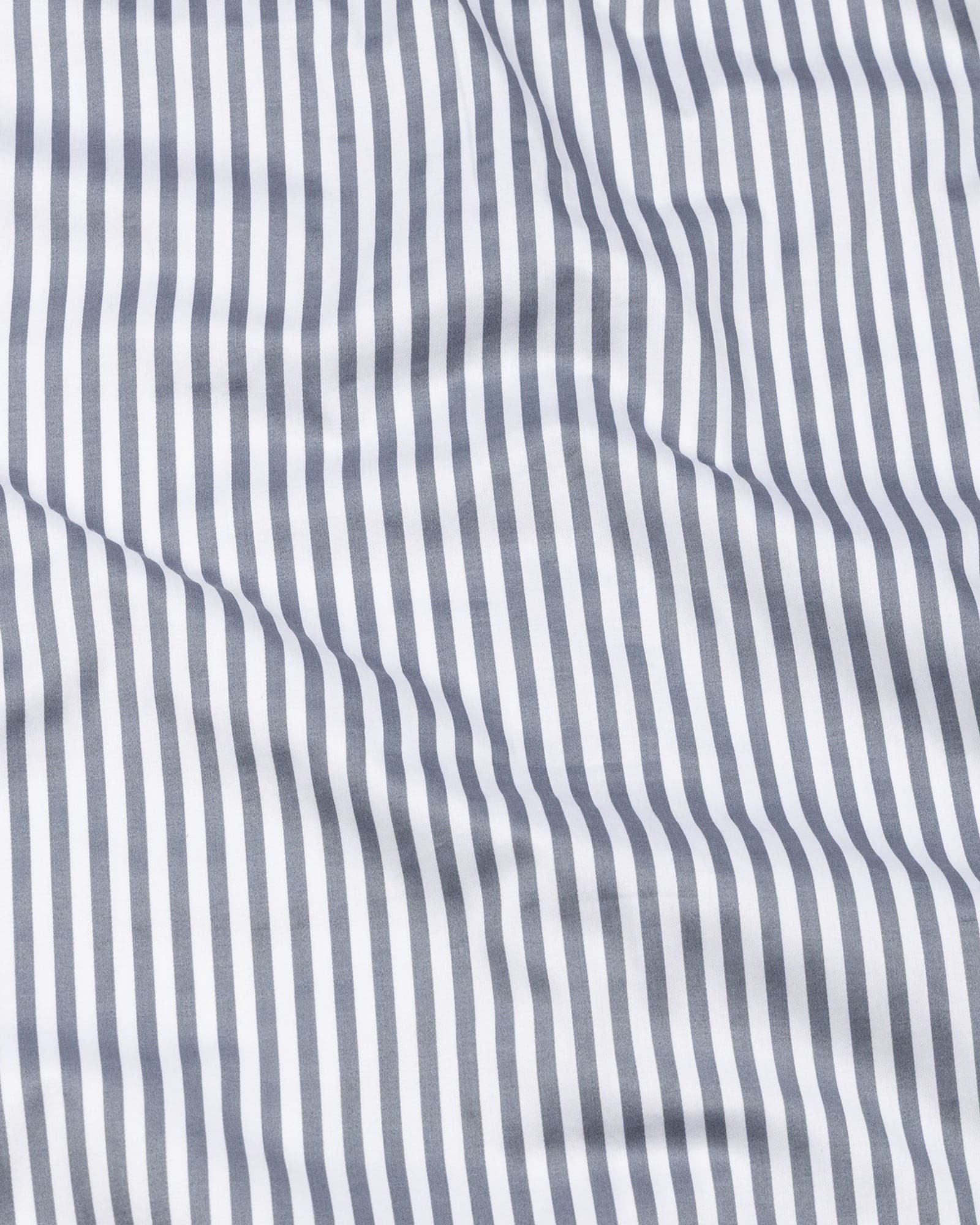 Cadenc Grey White Cuff Collar Cotton Stripes Shirt
