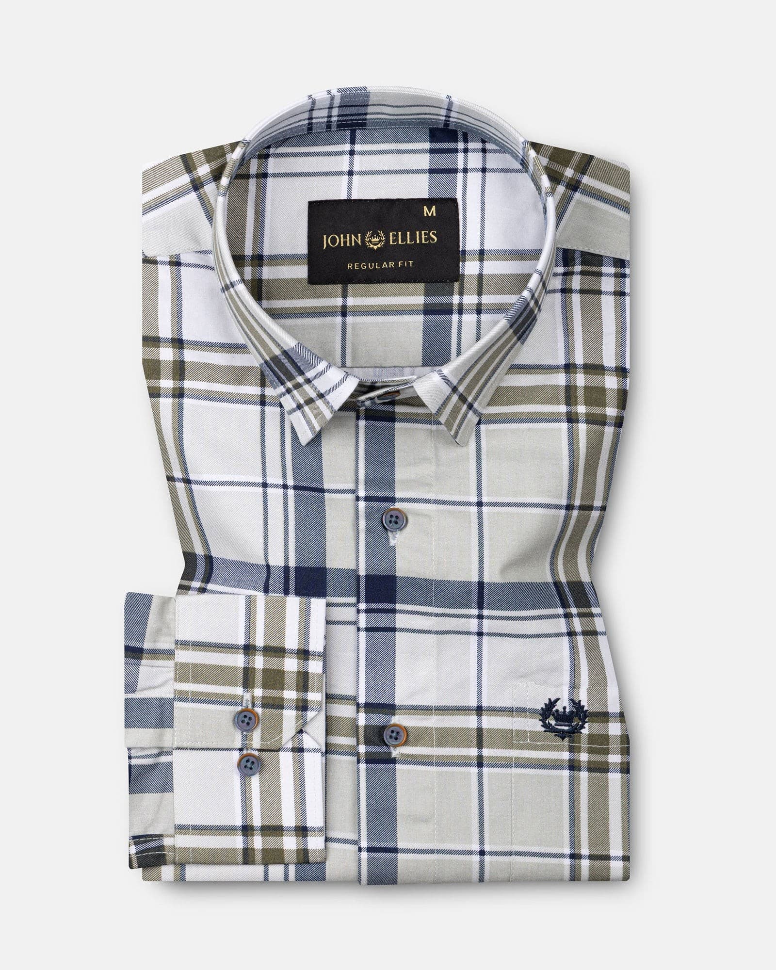 Gogh Olive Check Cotton Shirt