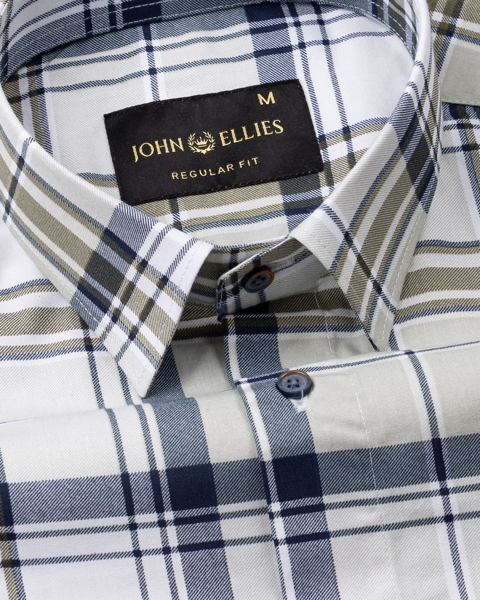 Gogh Olive Check Cotton Shirt