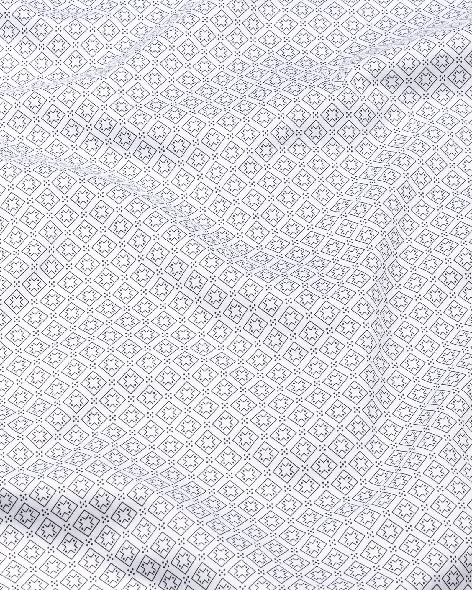 Alvin White Cotton Geometric Printed Shirt